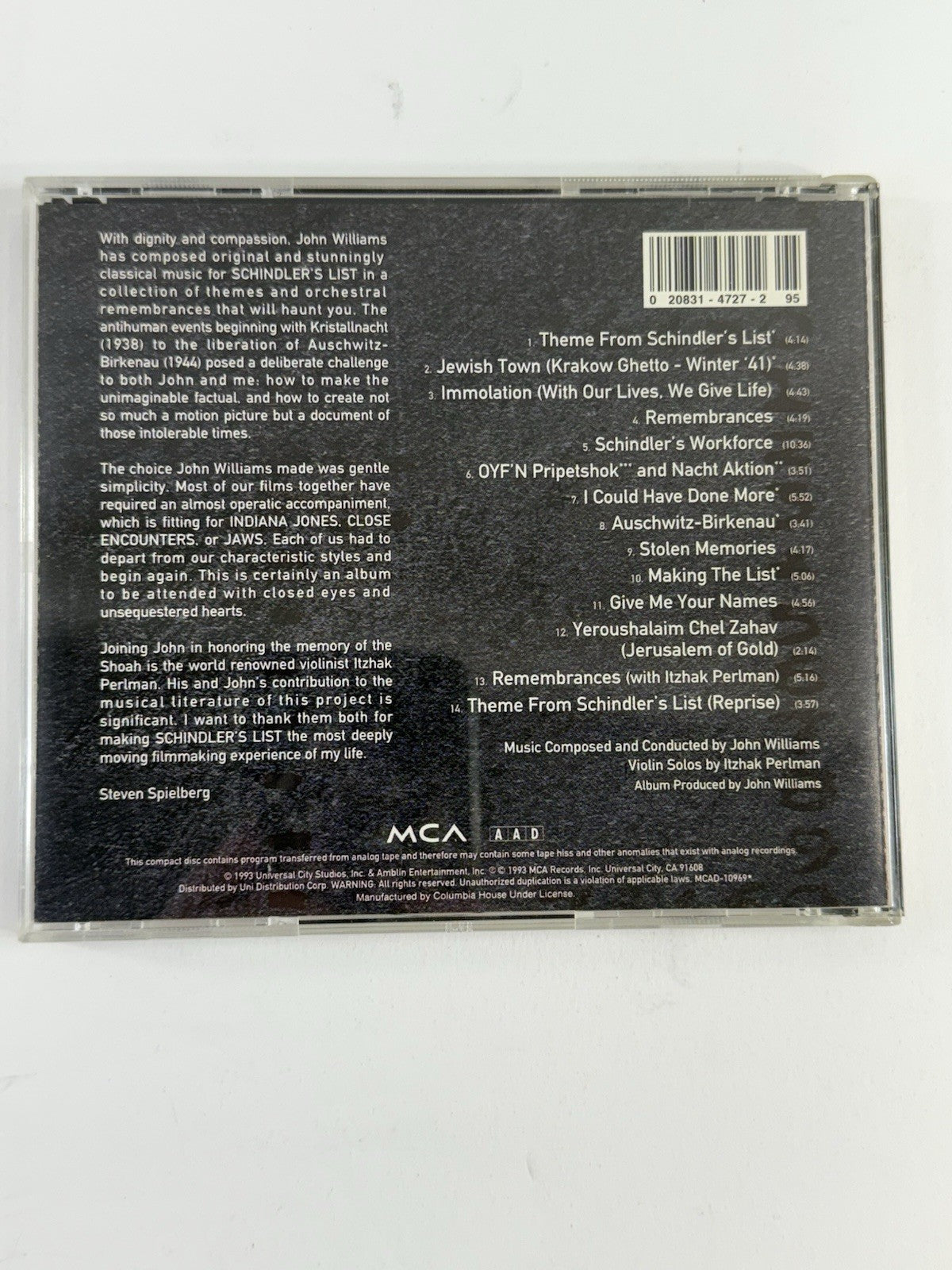 Schindler's List 25th Anniversary Edition 2-Disc DVD with Soundtrack CD - Tested