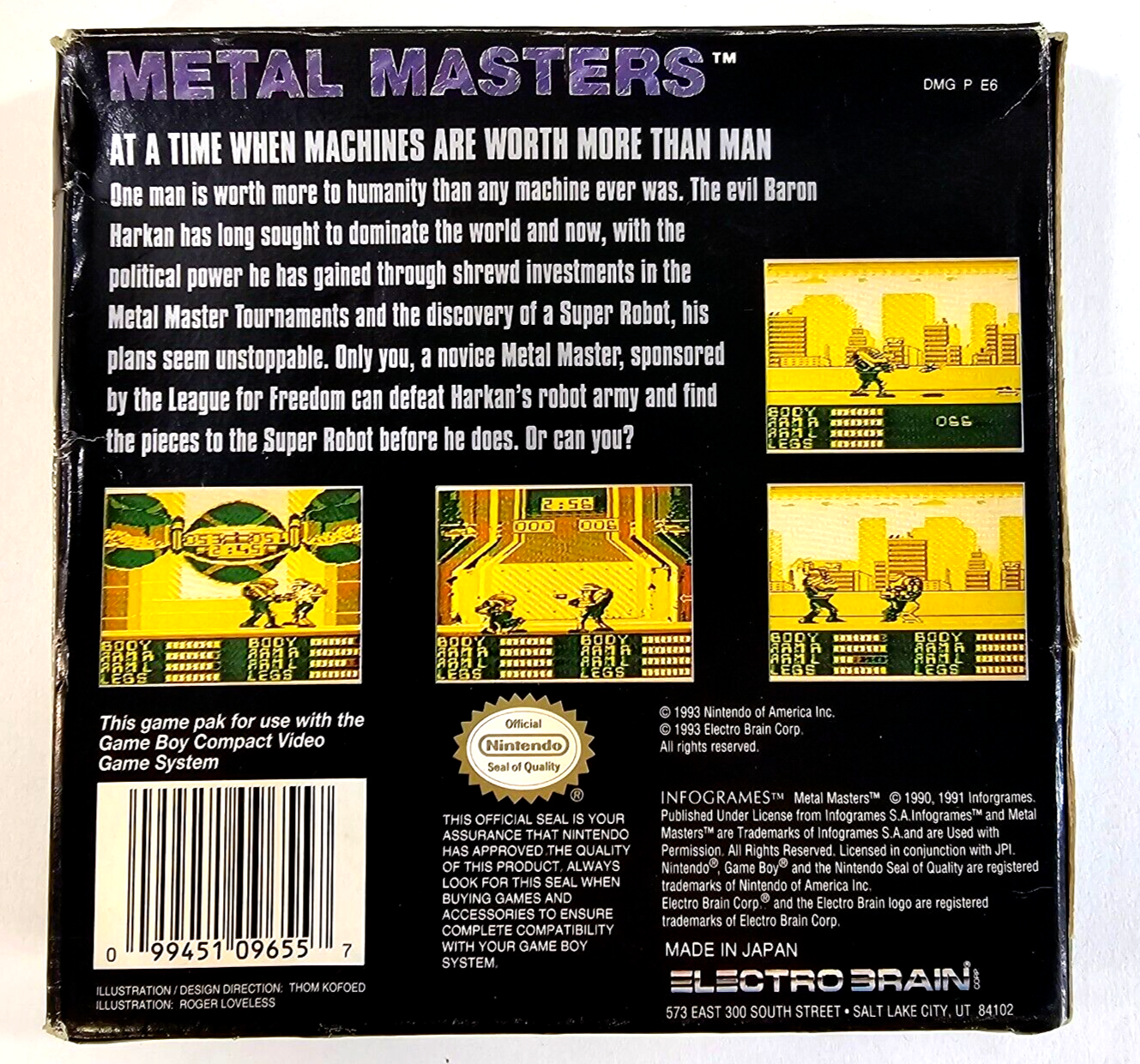 Metal Masters (Nintendo Game Boy, 1991) Game Box Manual Inserts Posters - Tested