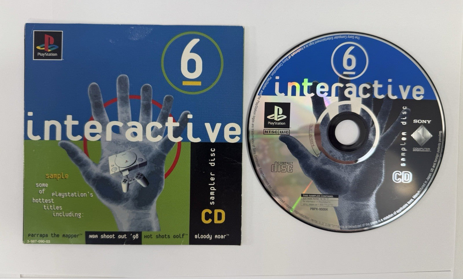 Interactive CD Sampler Disc 6 (PlayStation 1, 1998) Disc and Sleeve - Tested