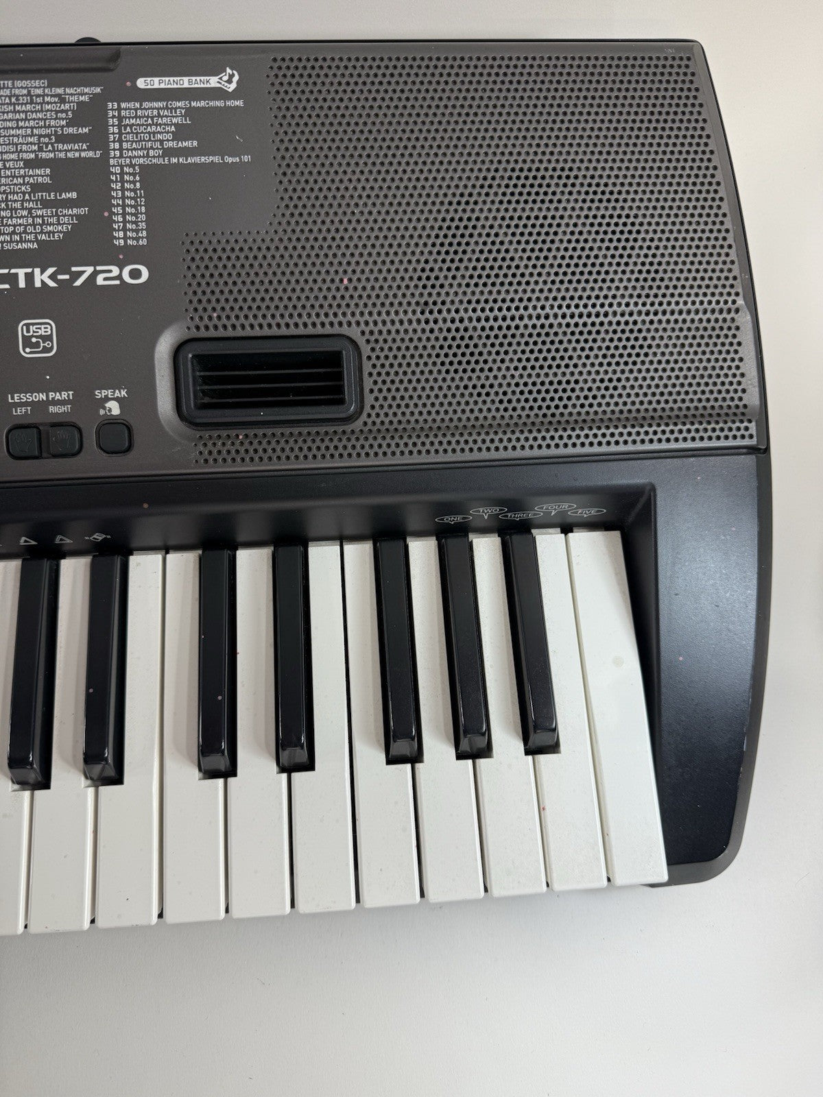 Casio CTK-720 Electronic Keyboard 61 Key - Black - No Power Cord - Tested