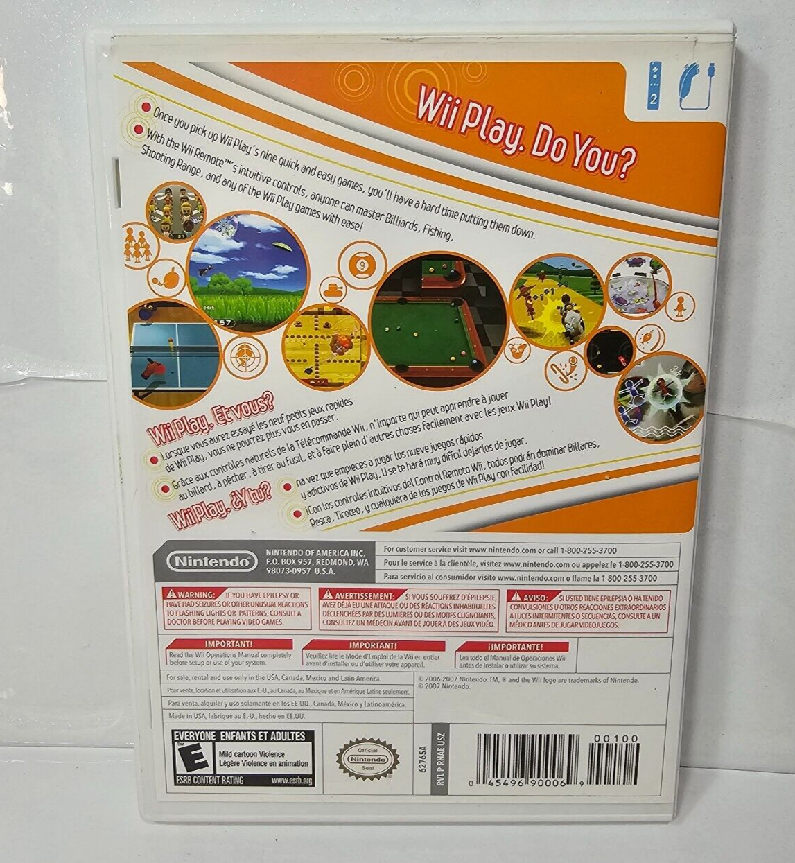 Wii Play (Nintendo Wii, 2007) Game Case Manual Insert - Tested and Working