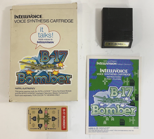 B-17 Bomber (Intellivision, 1982) Game Box Manual Overlay