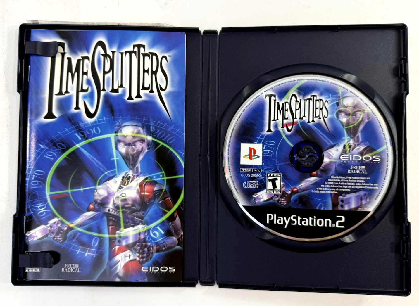 TimeSplitters (Sony PlayStation 2, 2000) Game Case Manual - Tested and Working