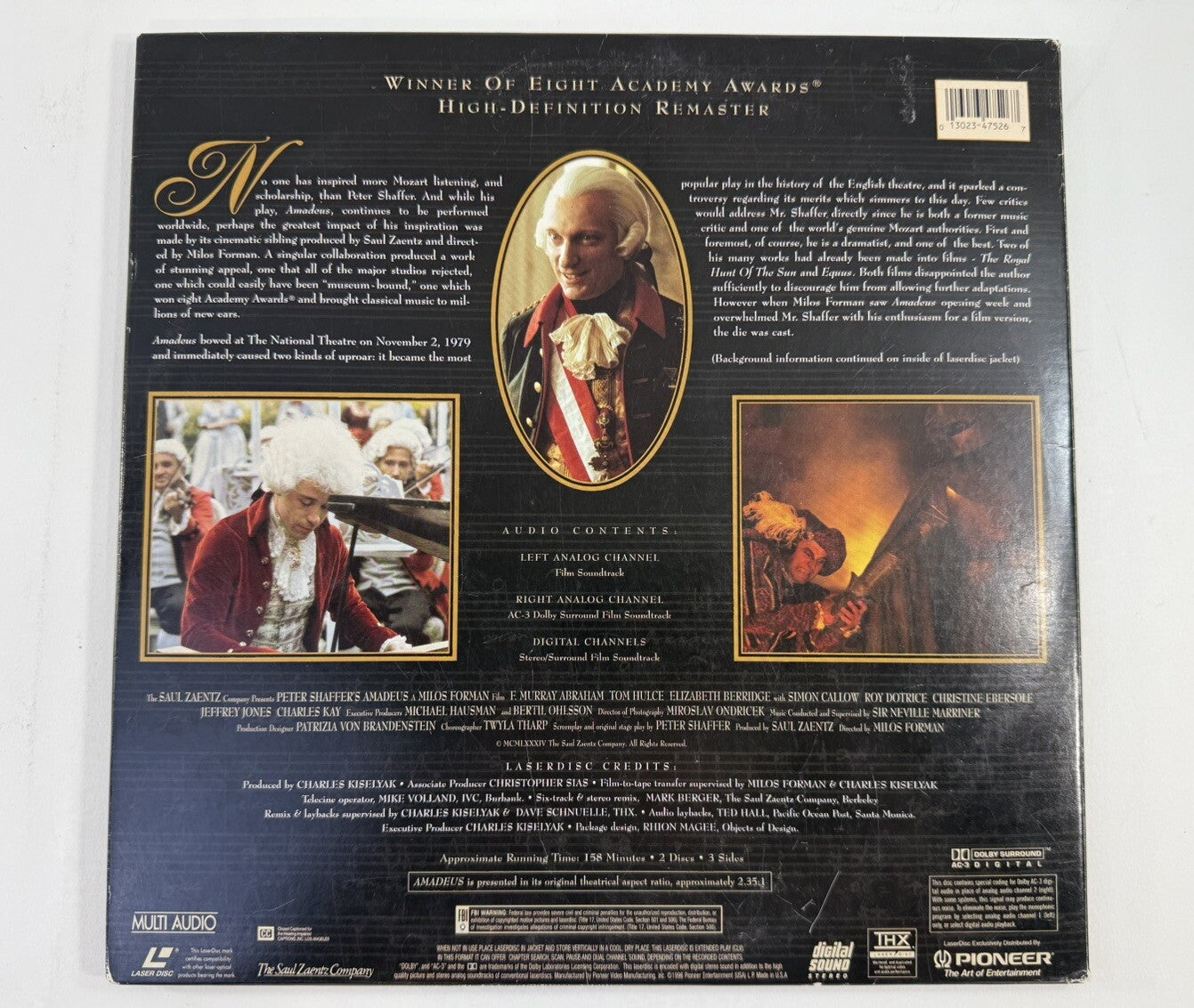 Amadeus (Pioneer Special Edition Laserdisc, 1996) Tested and Working