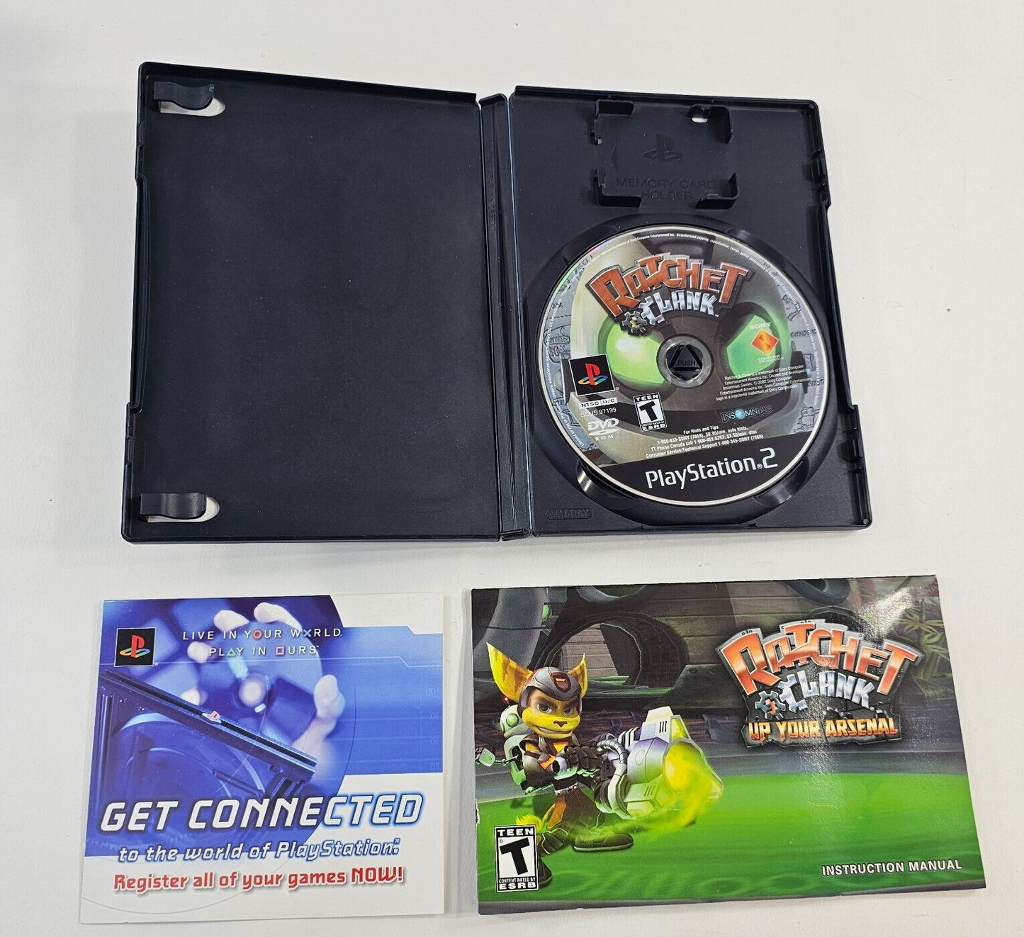 Ratchet & Clank: Up your Arsenal (PlayStation 2, 2004) Game Case Manual Insert