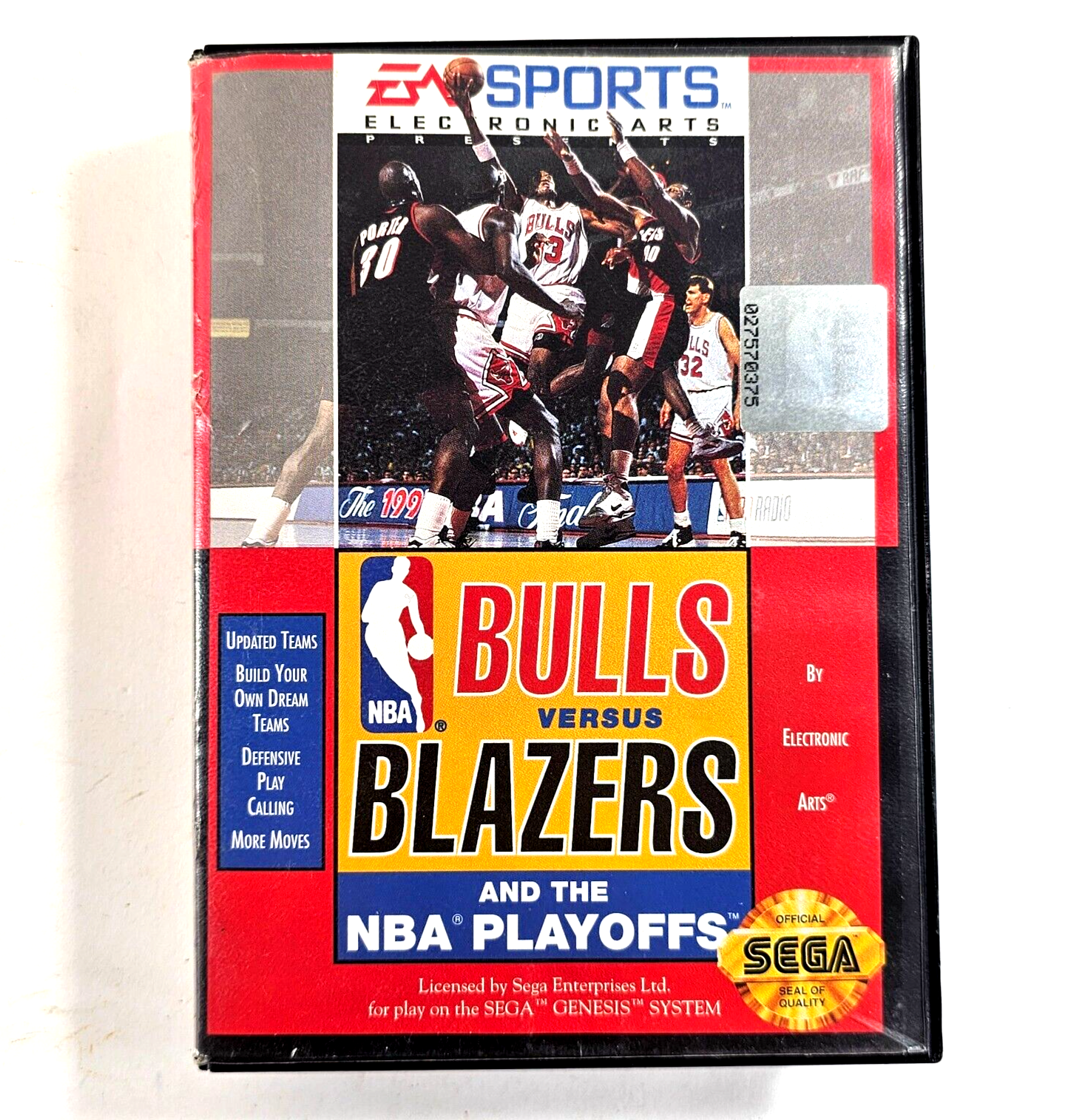 Bulls vs. Blazers and the NBA Playoffs (Sega Genesis, 1993) Game & Case - Tested
