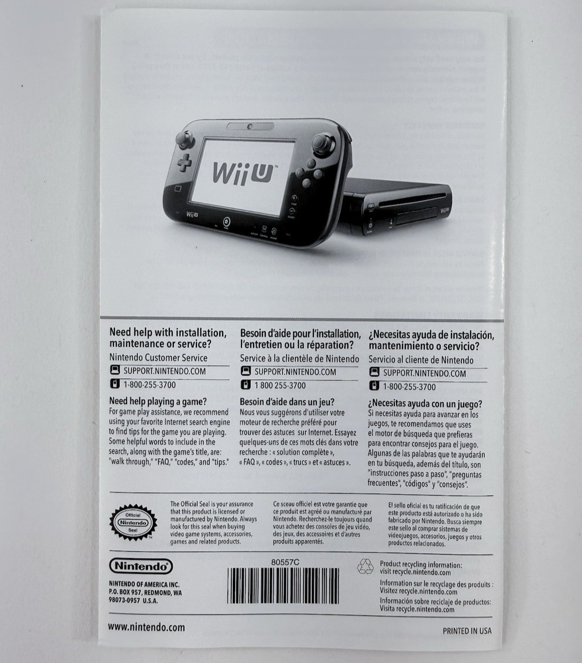 Donkey Kong Country: Tropical Freeze (Wii U, 2016) Game Case Manual - Tested