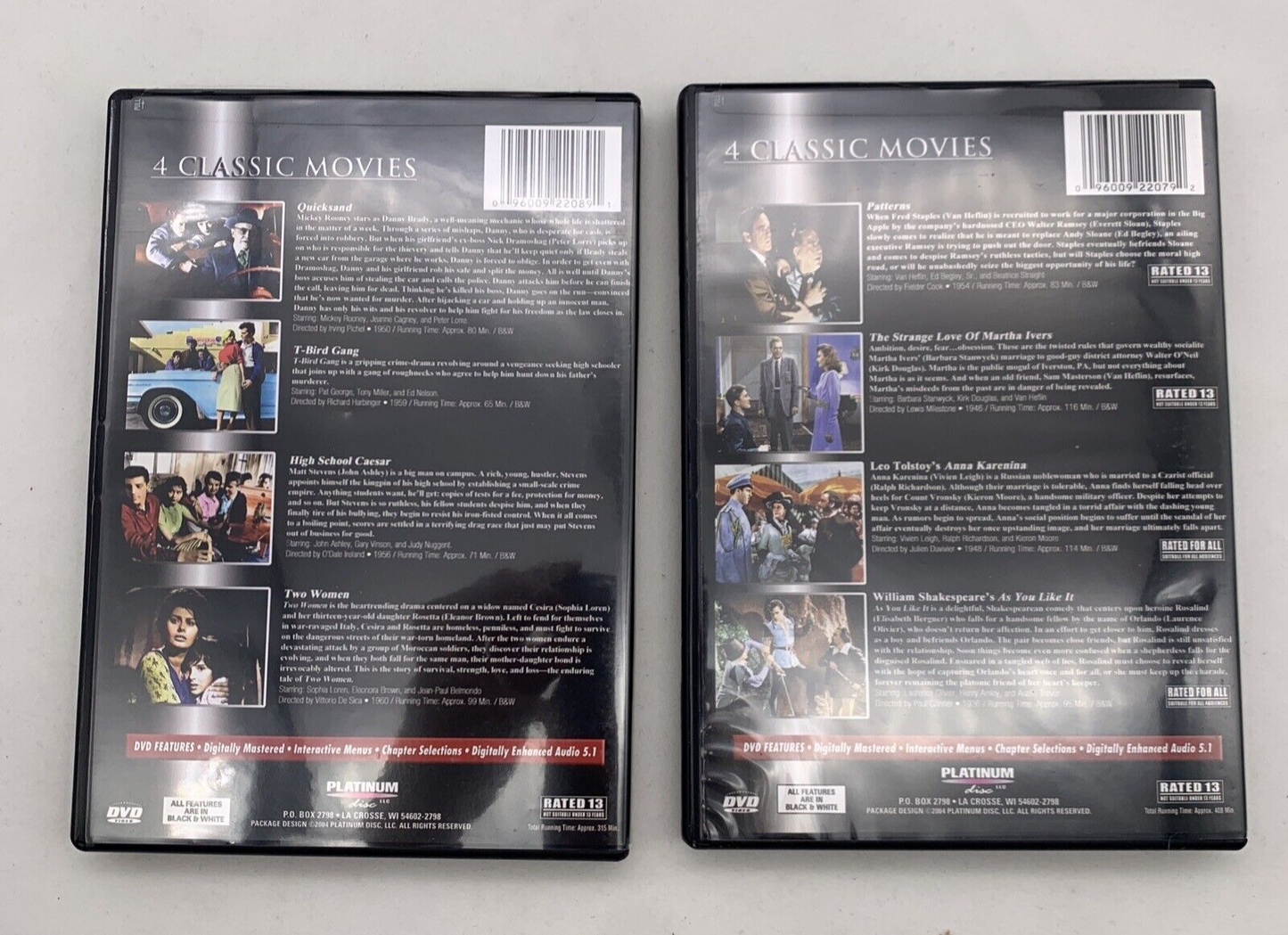 Silver Screen Series: 8 Classic Films (DVD, 2004, 2-Disc Set)