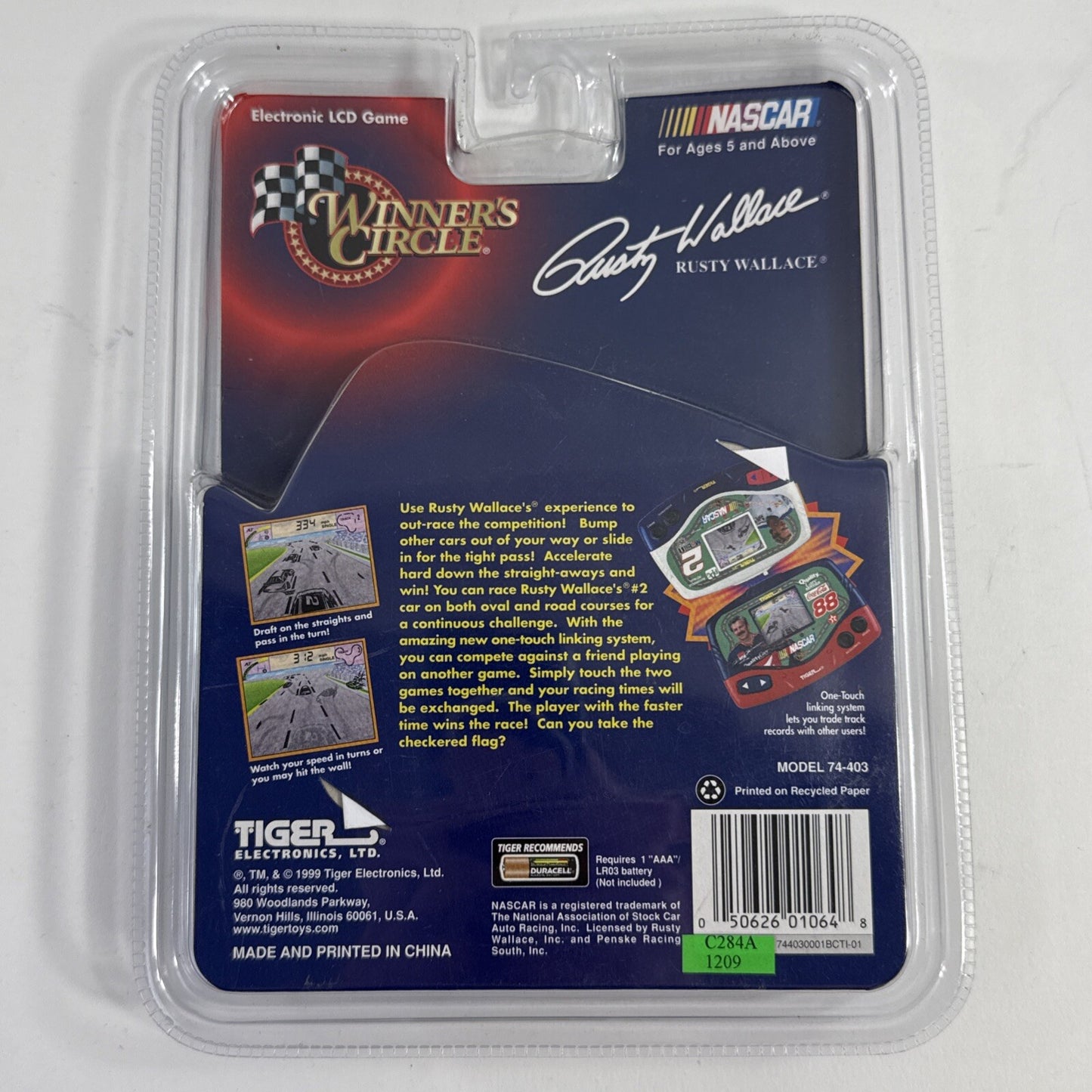 Tiger Electronics 1999 NASCAR Winner's Circle Rusty Wallace Handheld Racing Game