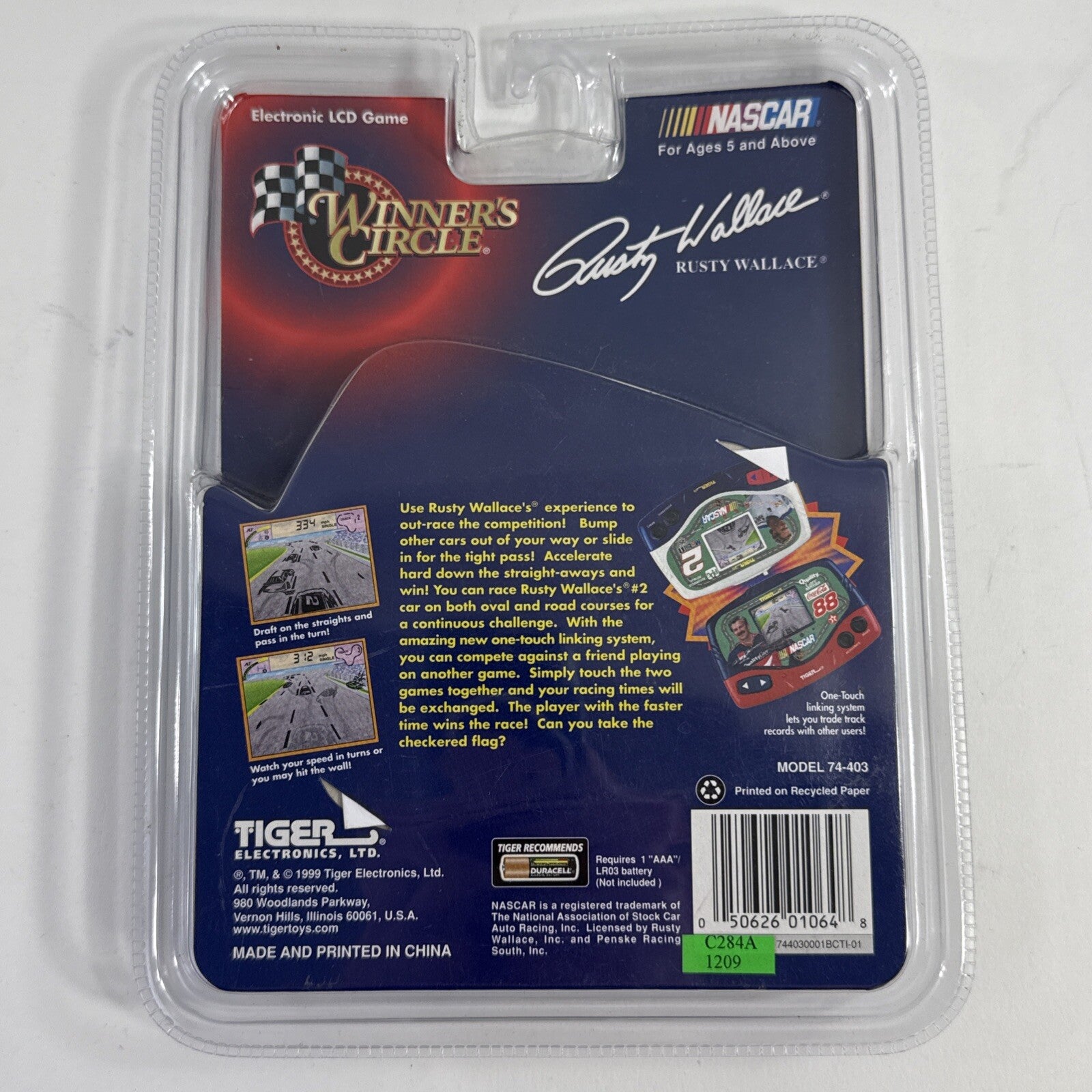 Tiger Electronics 1999 NASCAR Winner's Circle Rusty Wallace Handheld Racing Game
