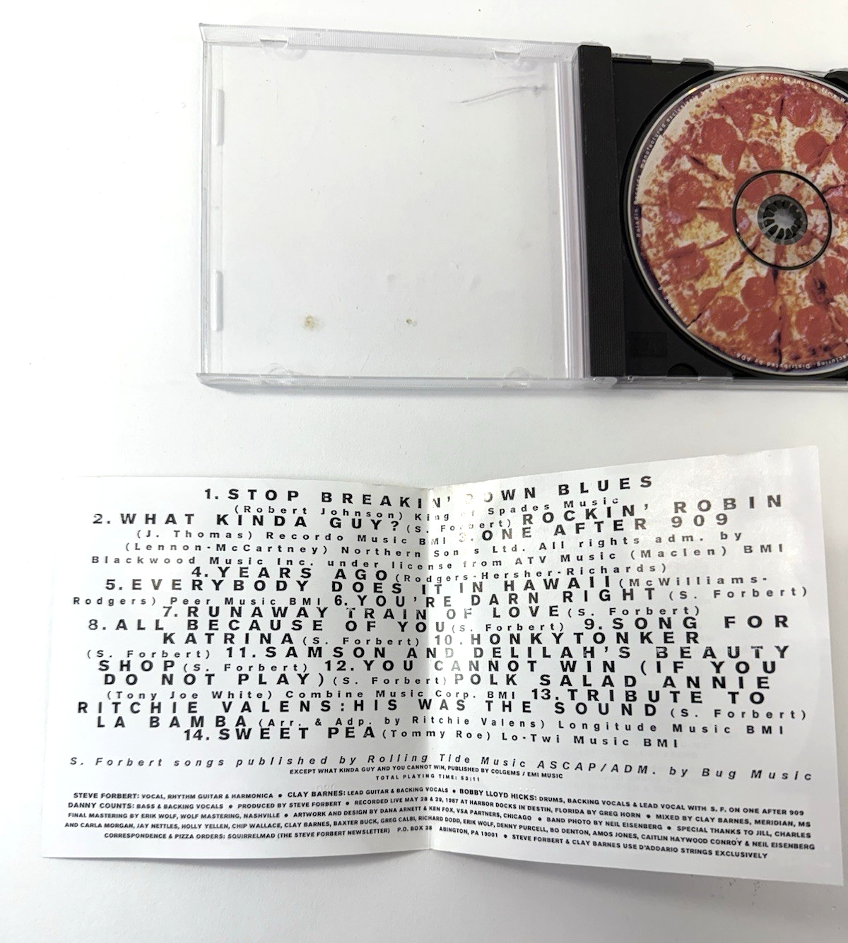 Here’s Your Pizza: Steve Forbert And The Rough Squirrels (CD Promo, 1997)