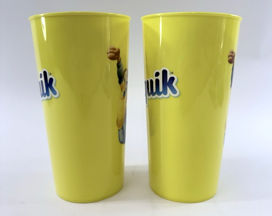 Nestle Nesquik Quicky Bunny 6.5” Collectible Yellow Cup Set (2) - Handwash Only