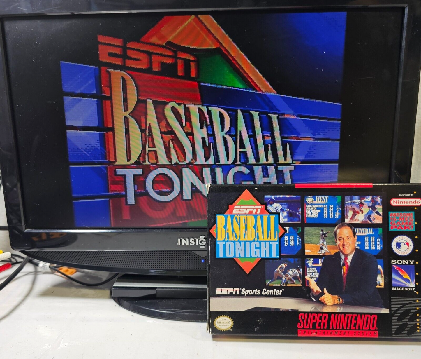 ESPN Baseball Tonight (Super Nintendo, 1994) Game Box Manual Poster - Tested