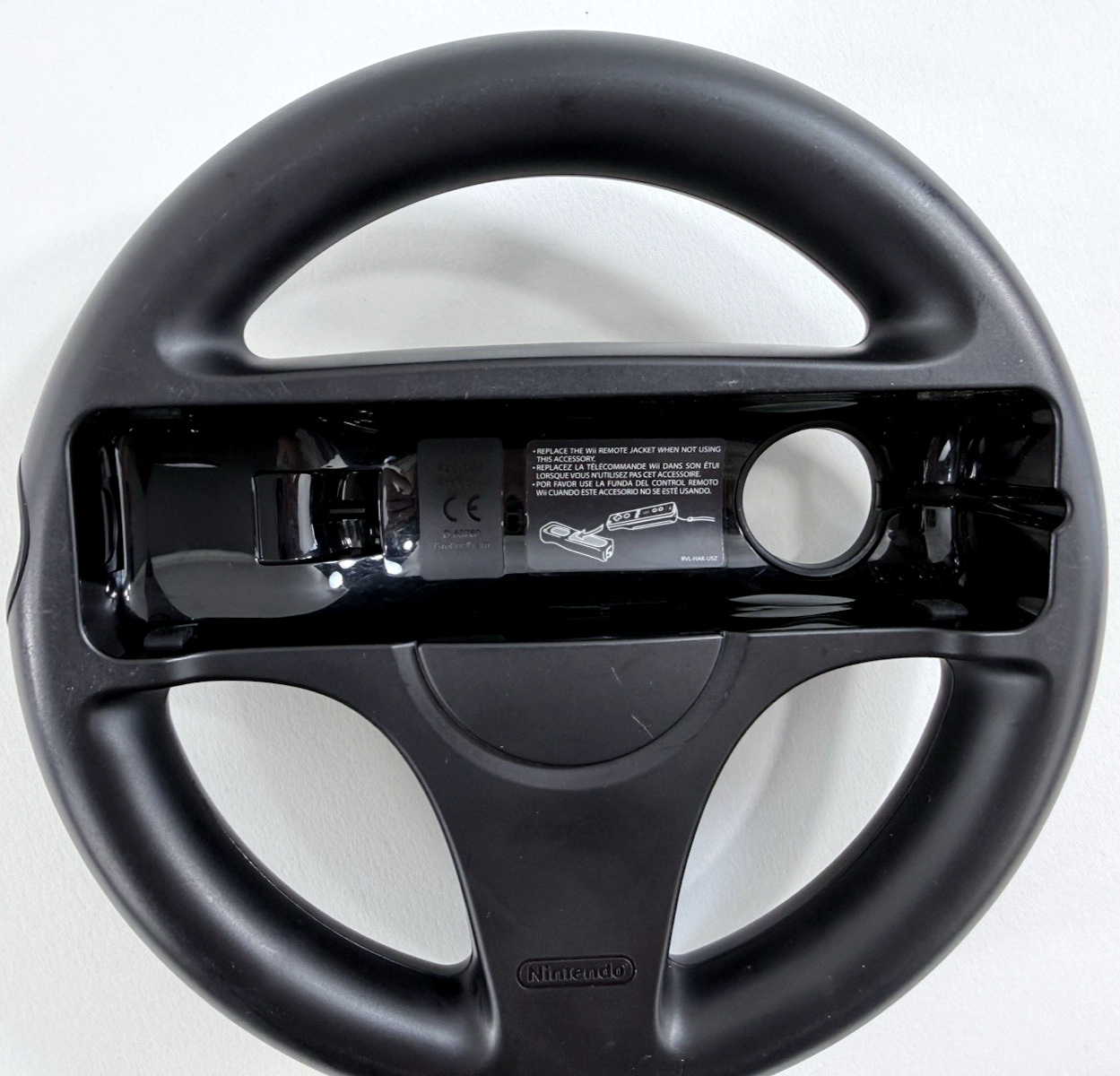 Nintendo Wii Black Steering Wheel Controller Attachment RVL-024 (Set of 2)
