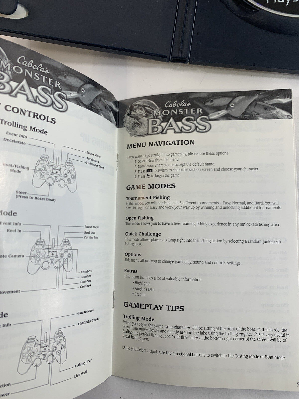 Cabela's Monster Bass (Sony PlayStation 2, 2007) Game Case Manual CIB