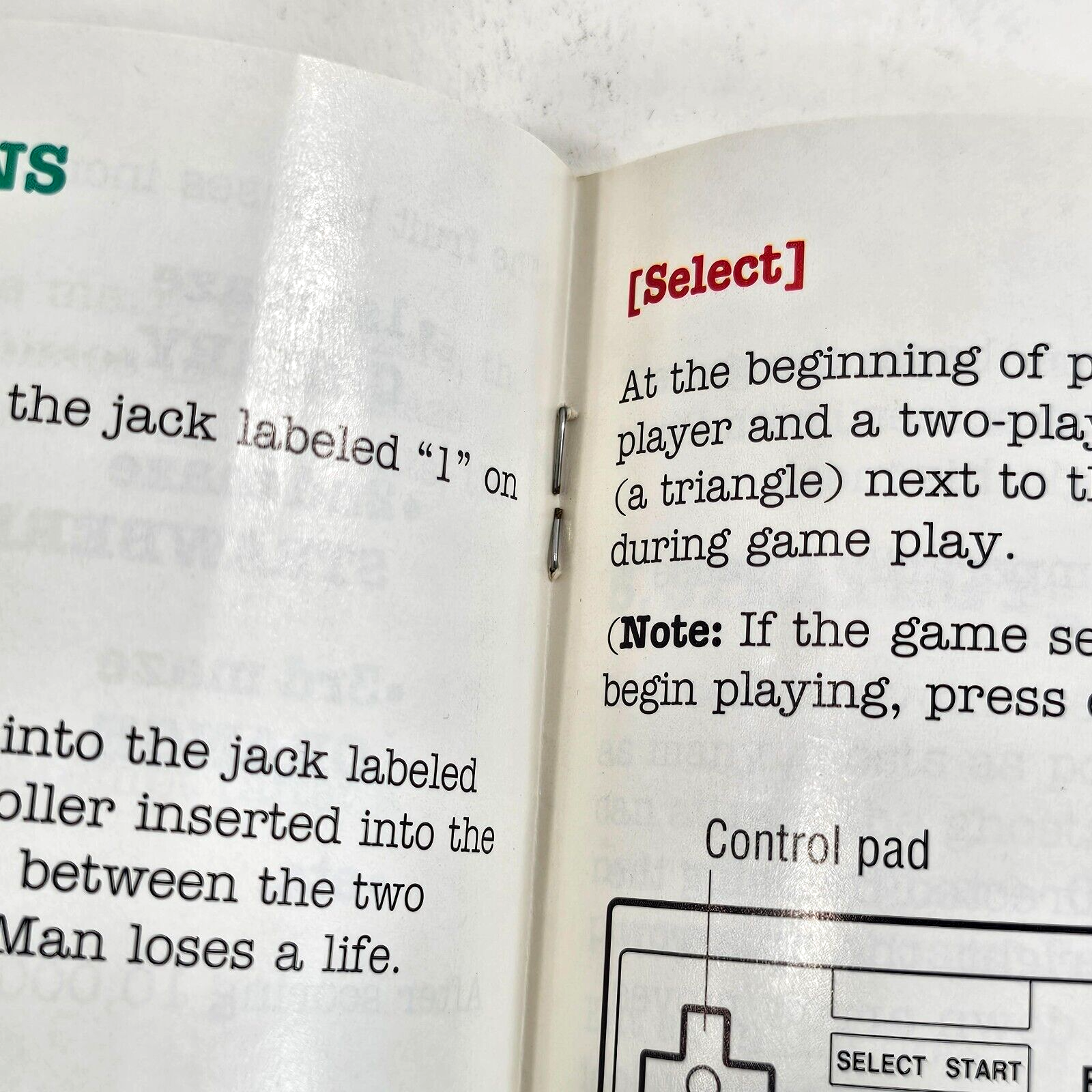 PAC-MAN (Nintendo Entertainment System, 1990) Gold Instruction Booklet Only