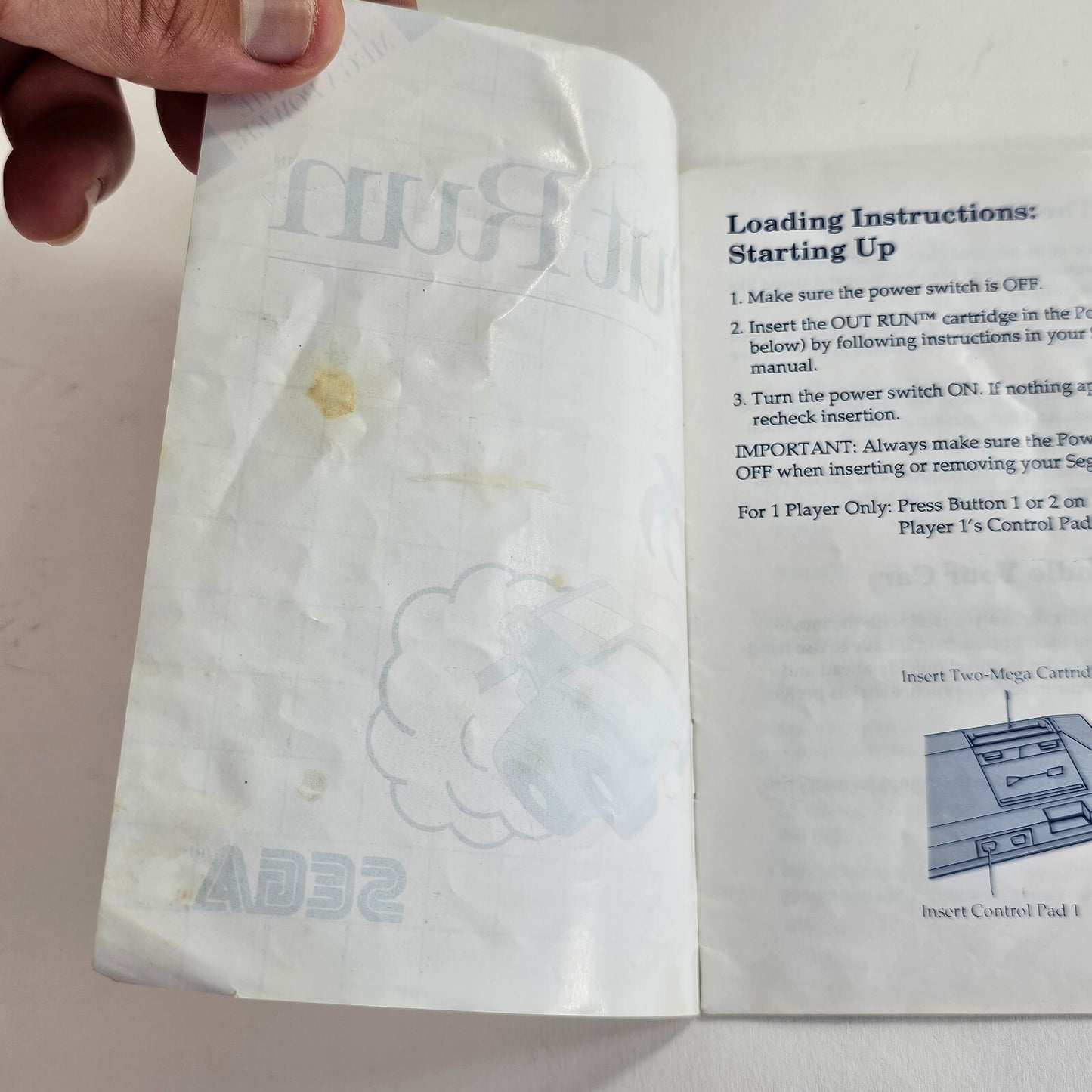 Out Run (Sega Master System, 1987) Game Case Manual - Tested and Working