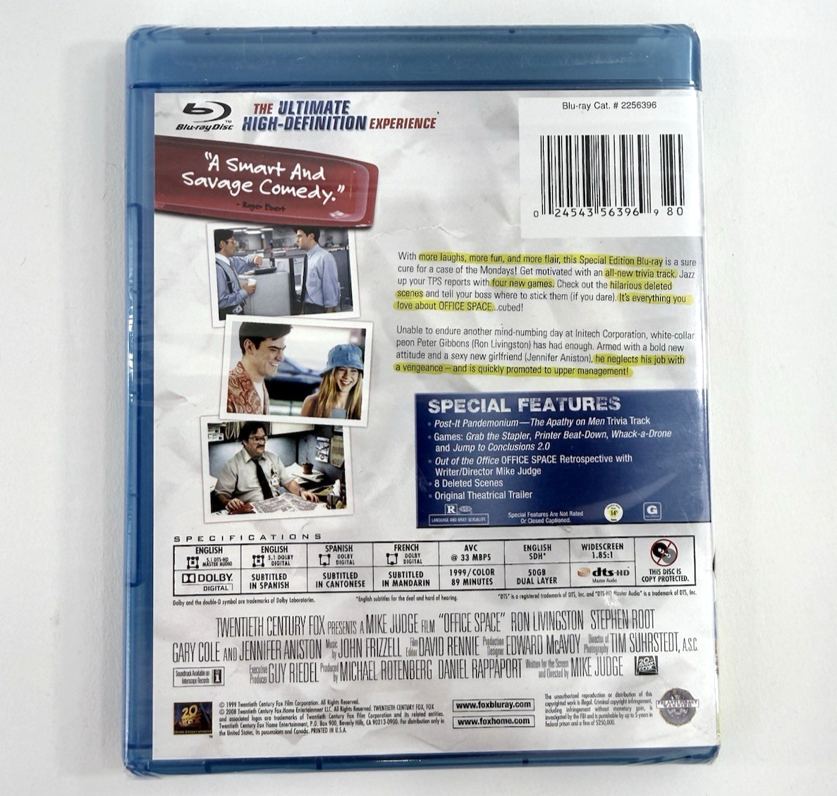 Office Space: Special Edition (Blu-ray, 2008) New, Factory Sealed