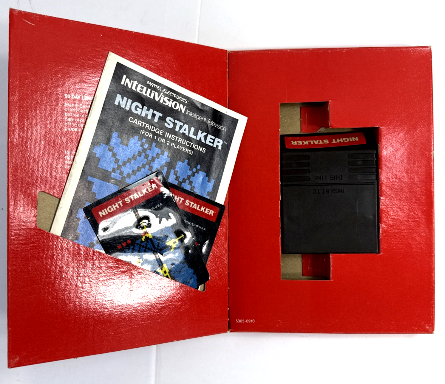 Night Stalker (Intellivision, 1982) Game Case Manual Overlays - Tested