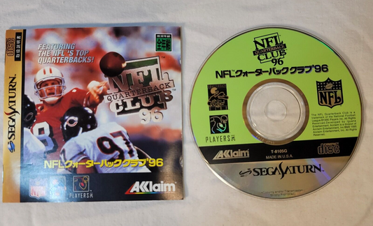 NFL Quarterback Club 96 (JP Sega Saturn, 1997) Disc and Manual - Tested