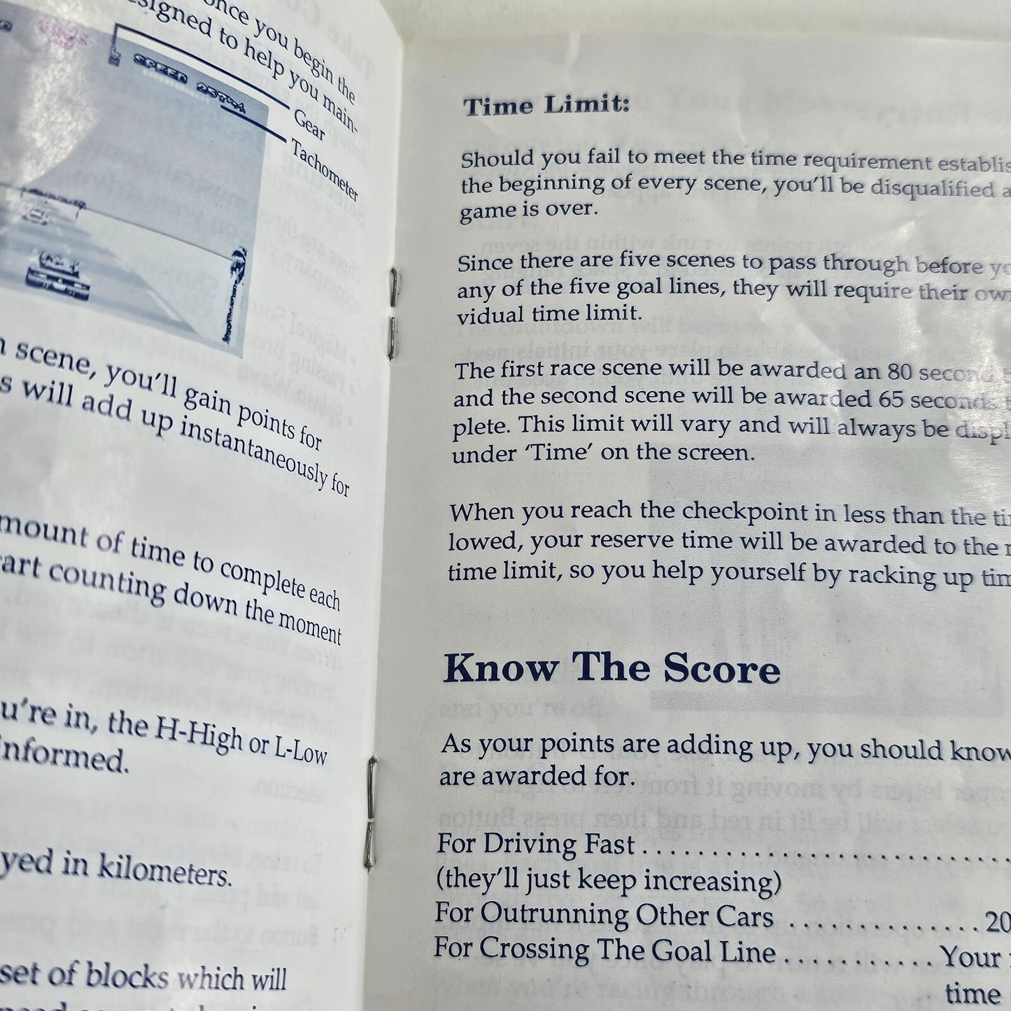 Out Run (Sega Master System, 1987) Game Case Manual - Tested and Working