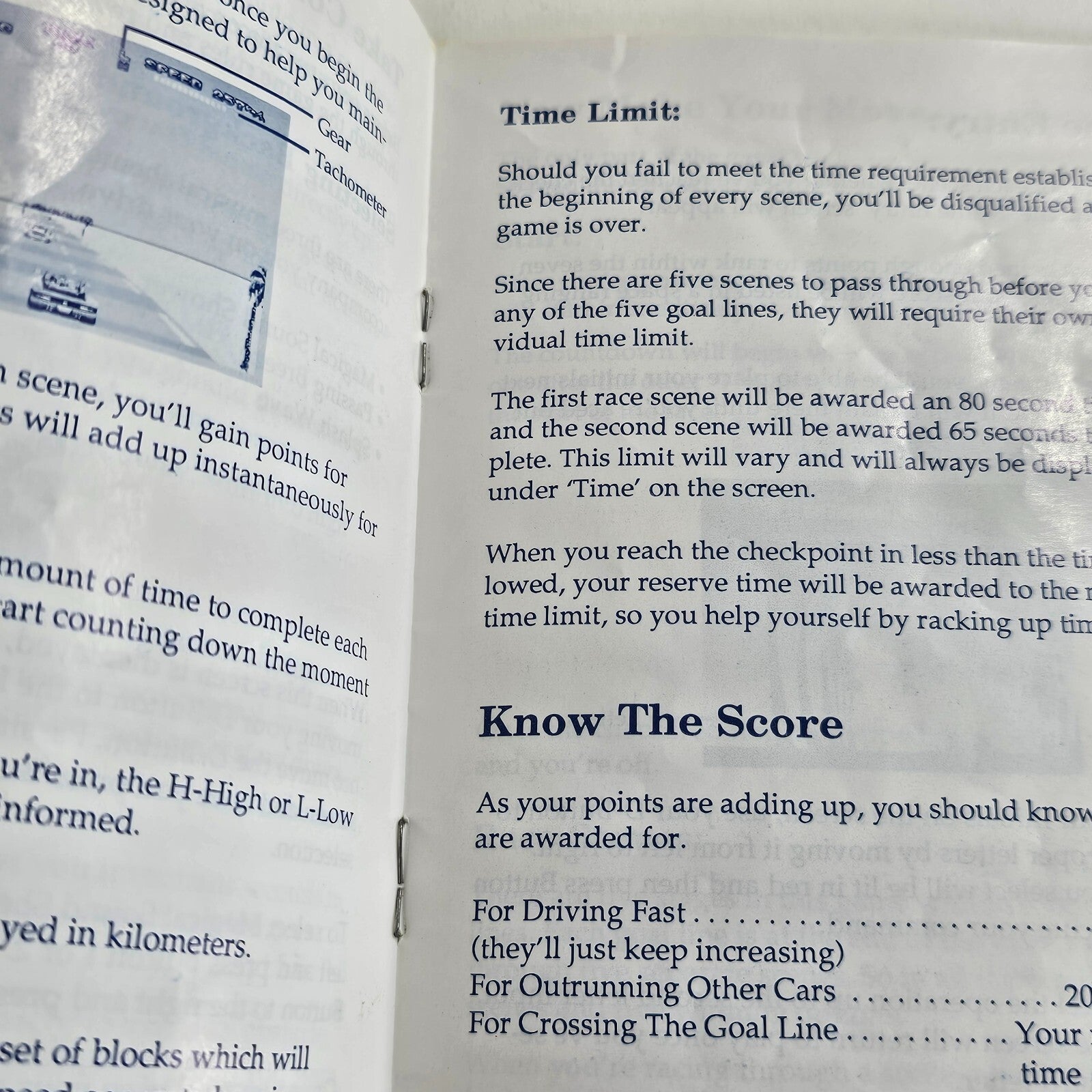 Out Run (Sega Master System, 1987) Game Case Manual - Tested and Working