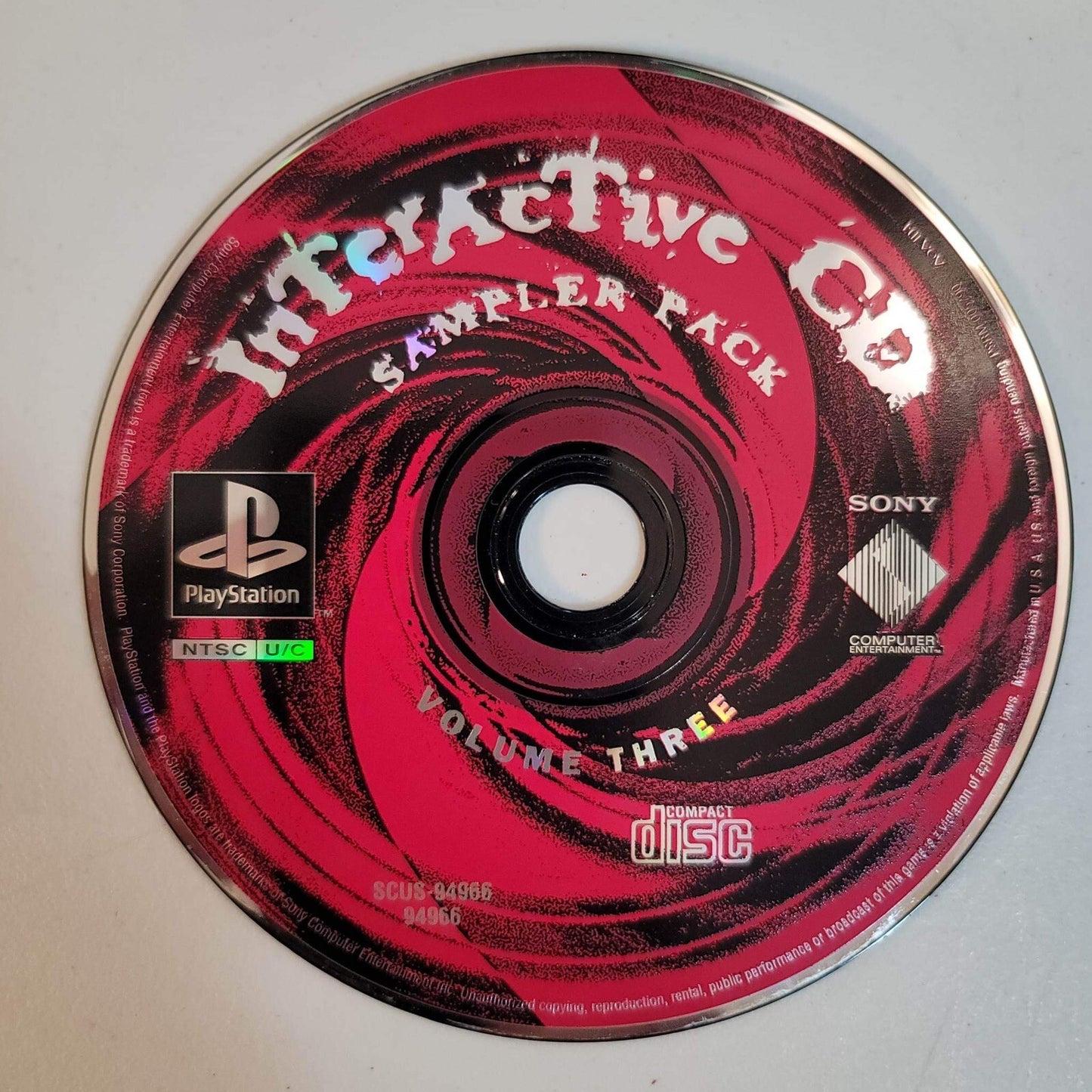 PlayStation Interactive Sampler Vol. 3 (Sony PlayStation, 1996) Disc and Sleeve
