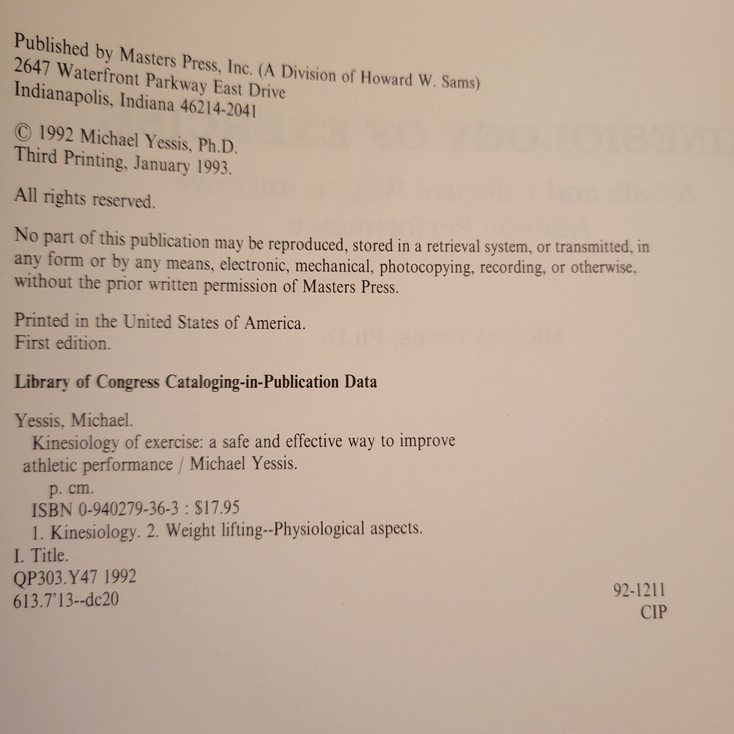 Kinesiology of Exercise by Michael Yessis