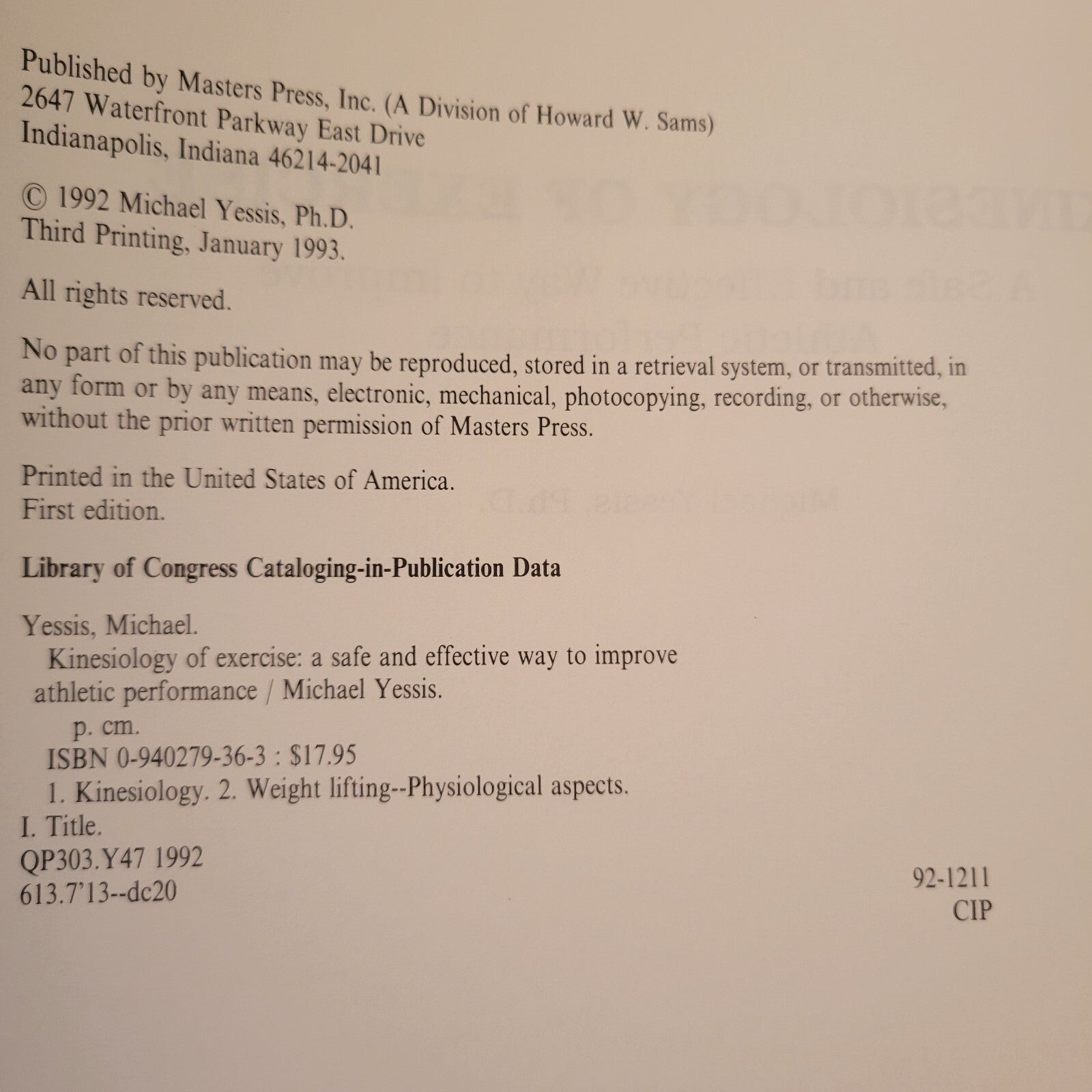 Kinesiology of Exercise by Michael Yessis