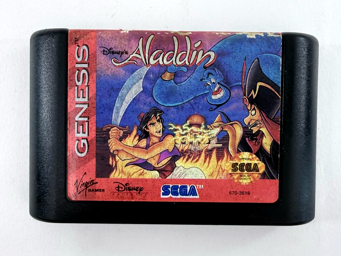 Disney's Aladdin (Sega Genesis, 1993) Game Cartridge - Tested and Working