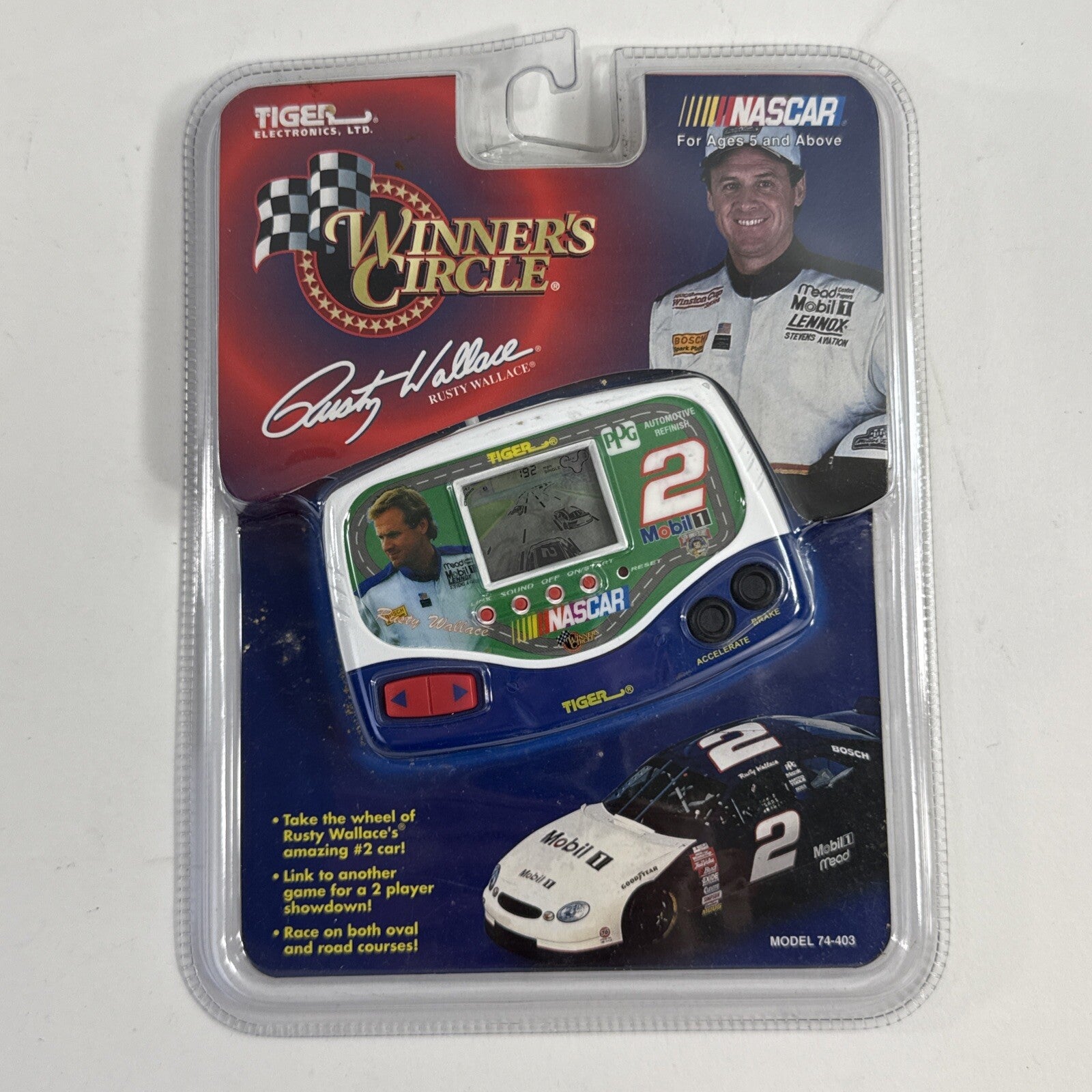 Tiger Electronics 1999 NASCAR Winner's Circle Rusty Wallace Handheld Racing Game