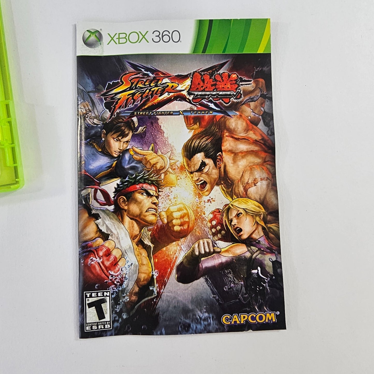 Street Fighter X Tekken (Xbox 360, 2012) Game Case Manual - Tested and Working