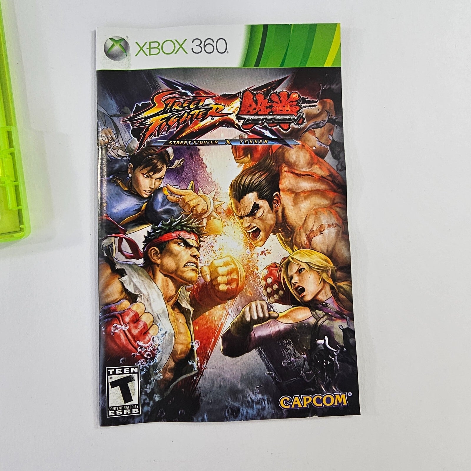 Street Fighter X Tekken (Xbox 360, 2012) Game Case Manual - Tested and Working