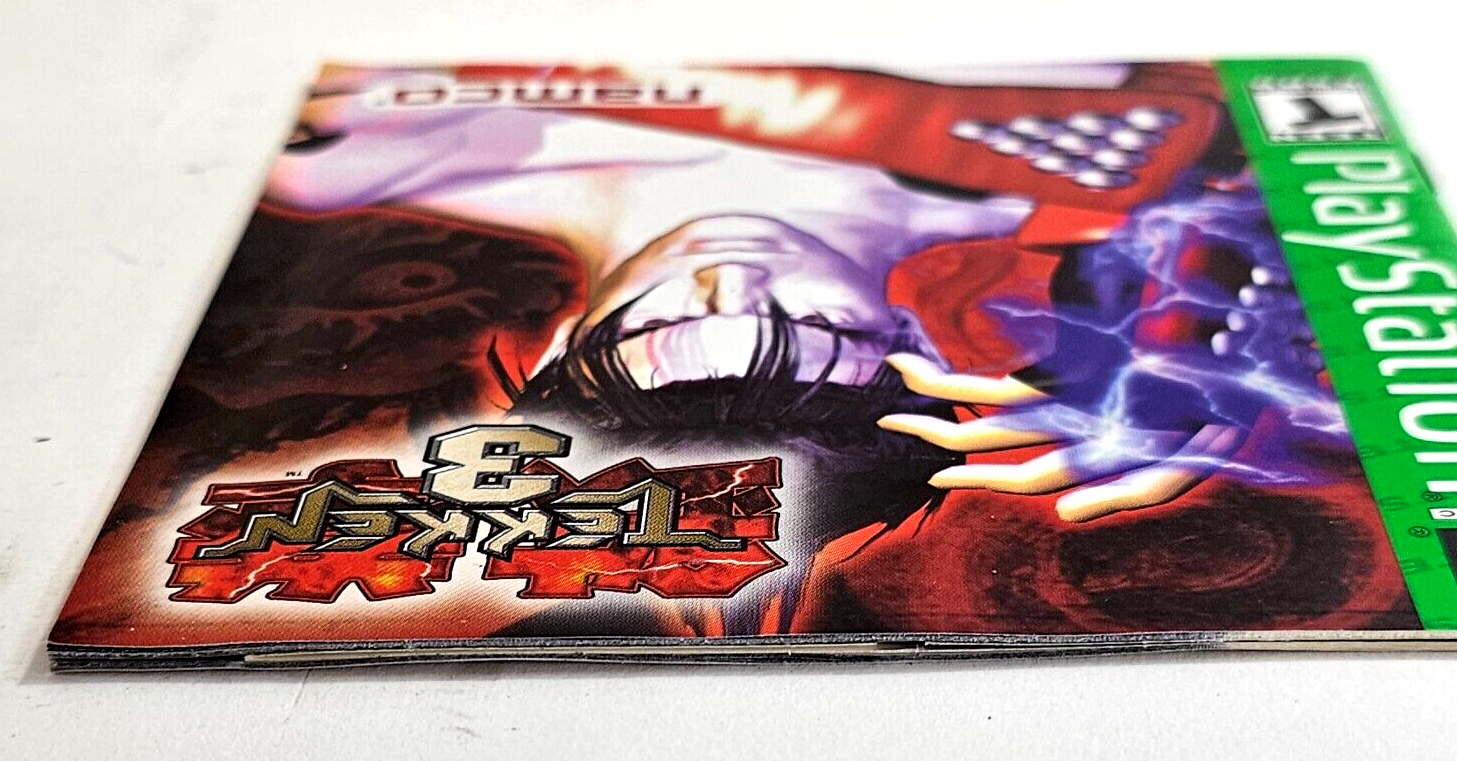 Tekken 3 (Sony PlayStation 1, 1998) Game Case Manual Registration - Tested