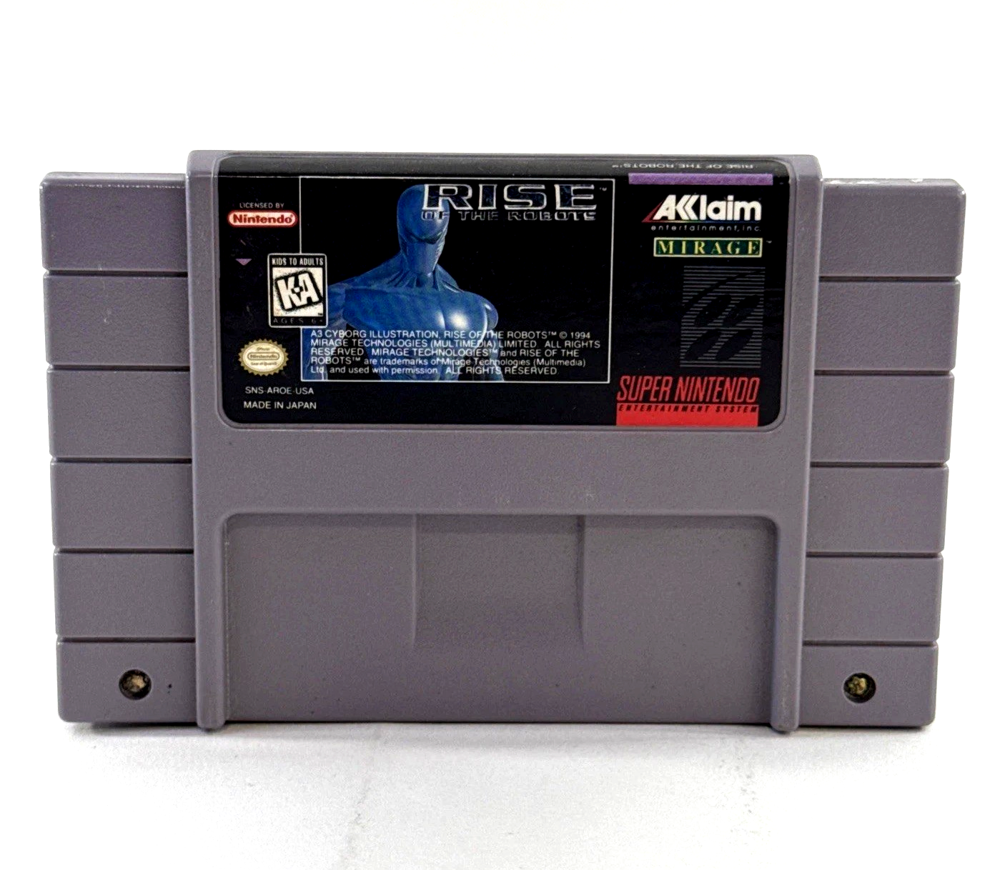 Rise of the Robots (Super Nintendo, 1994) Game Cartridge - Tested and Working