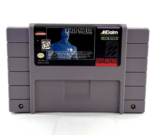 Rise of the Robots (Super Nintendo, 1994) Game Cartridge - Tested and Working