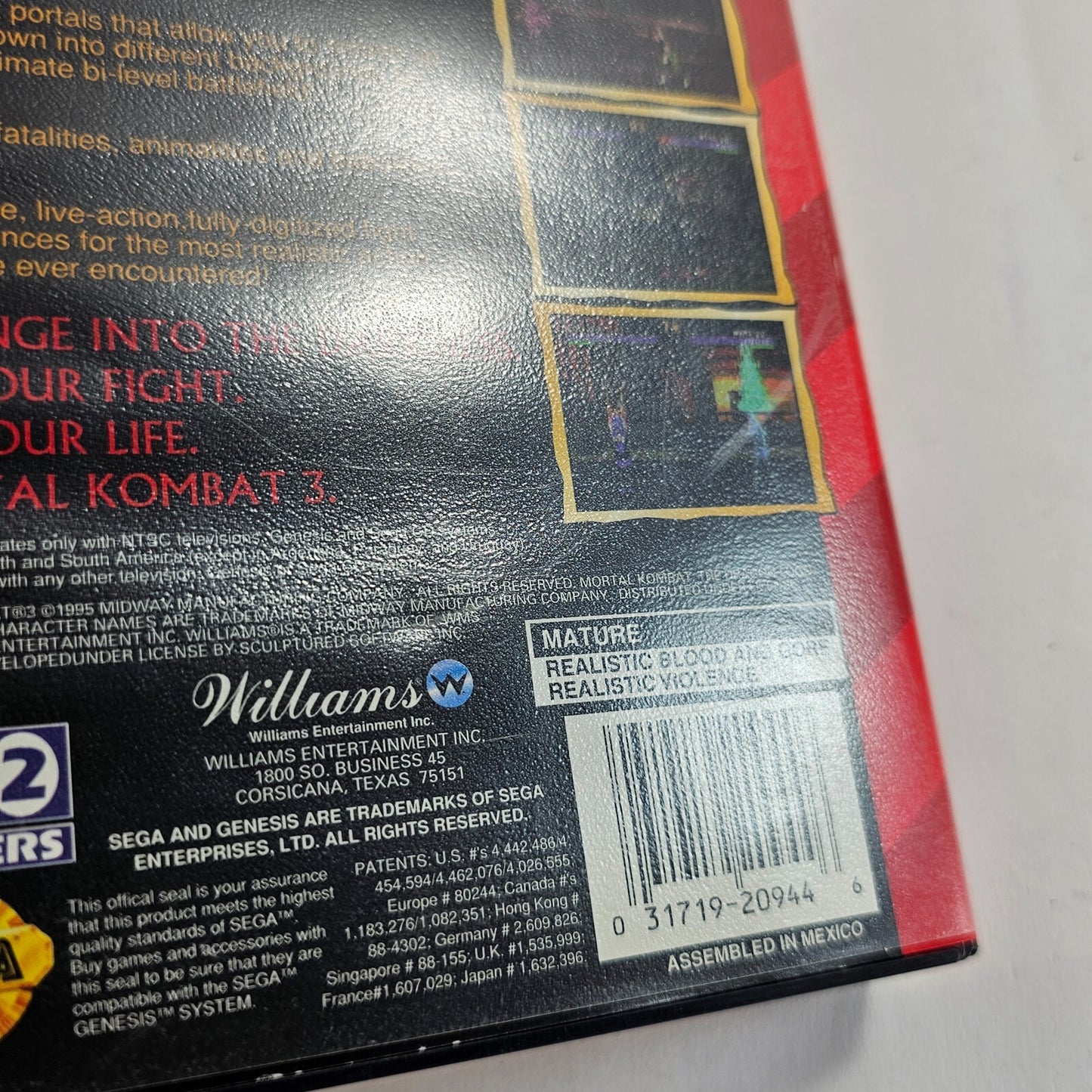 Mortal Kombat 3 (Sega Genesis, 1995) Game and Case - Tested and Working