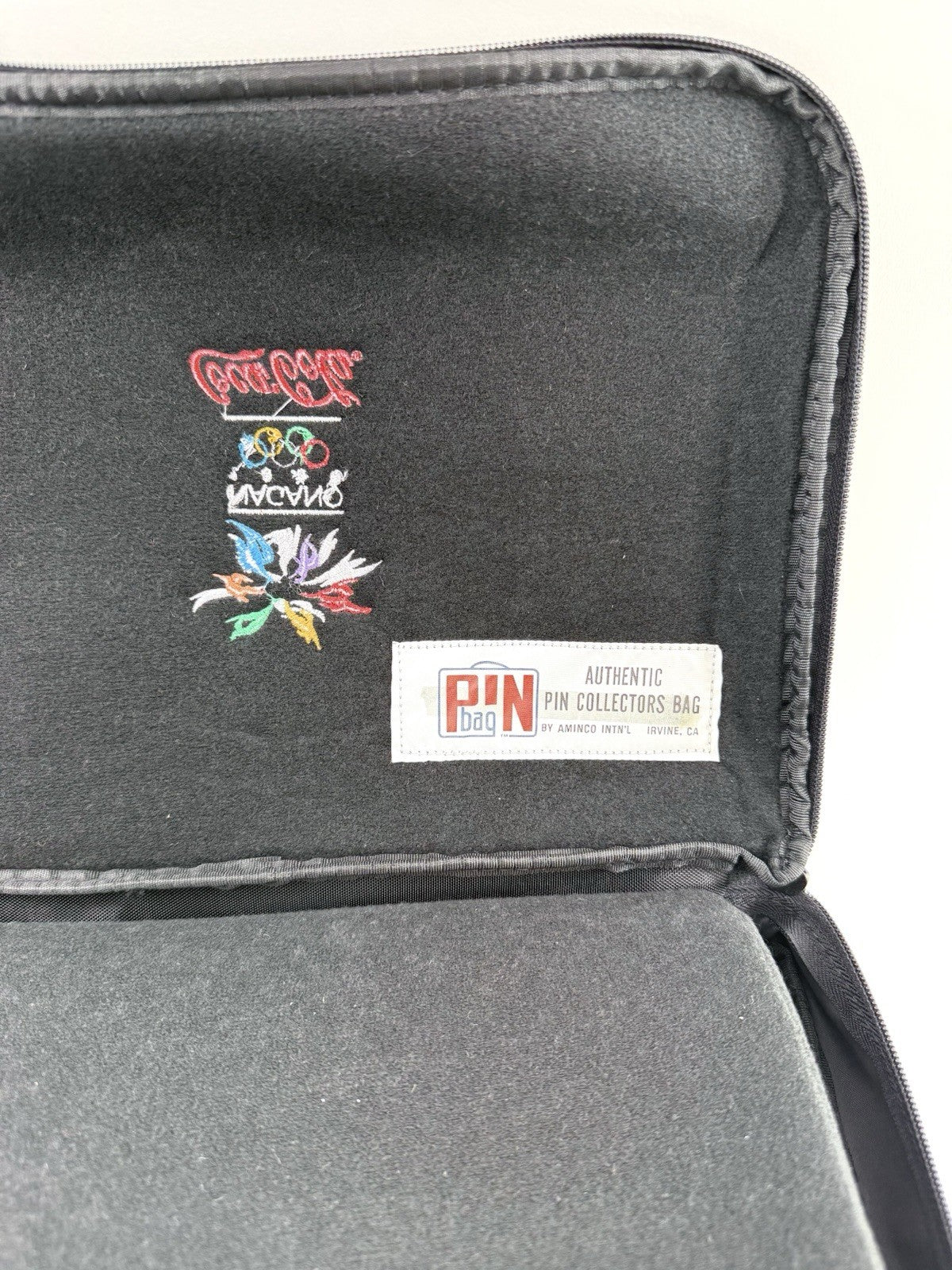 New Nagano 1998 Winter Olympics Official Pin Trading Bag w/Tag + Coca-Cola Pins