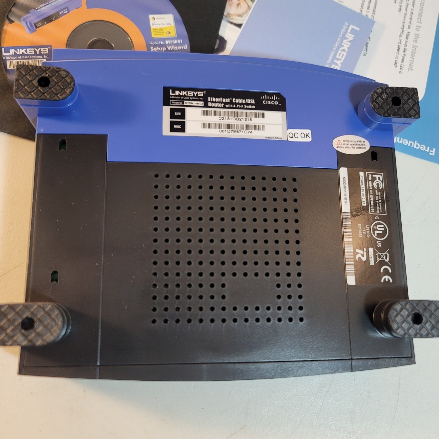 Linksys BEFSR41 4-Port 10/100 Wired Router (BEFSR41 v4)