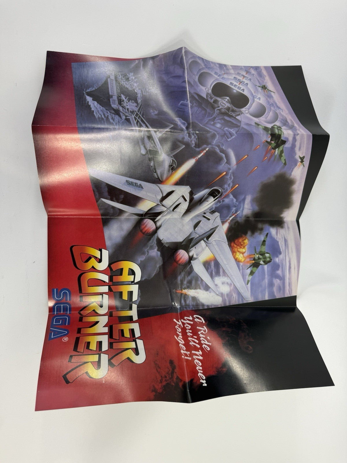 After Burner (Sega Master System, 1988) Game Case Manual Poster - Tested