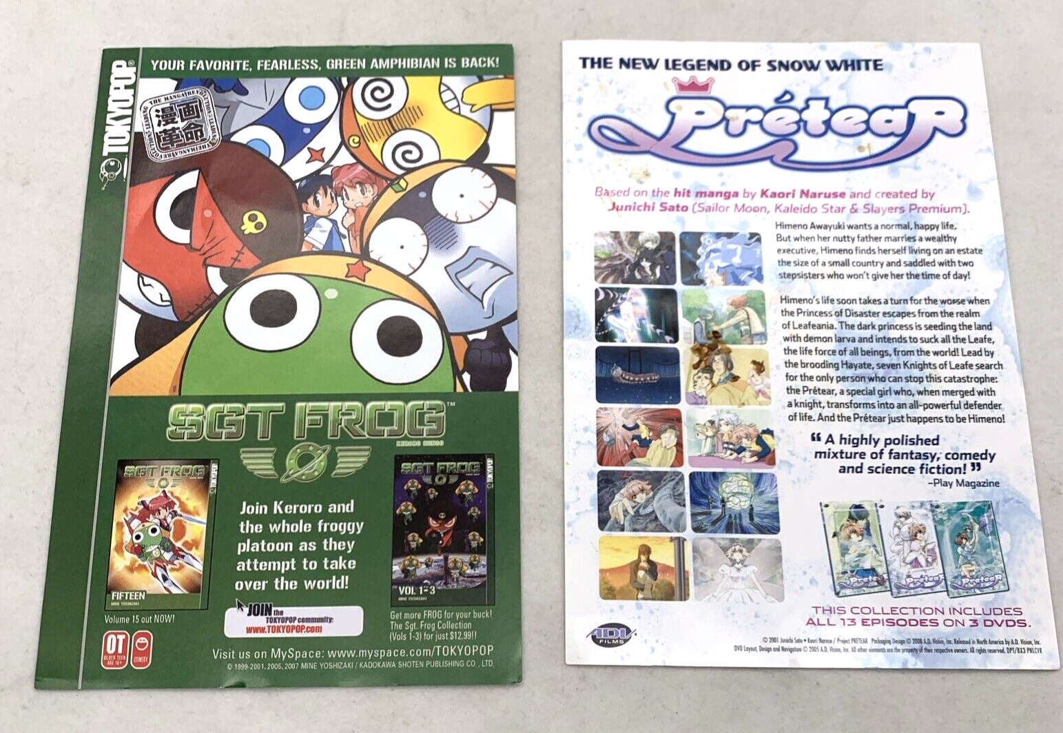 Prétear - Complete Series Box Set (DVD, 2001, 3-Disc Set) Tested and Working