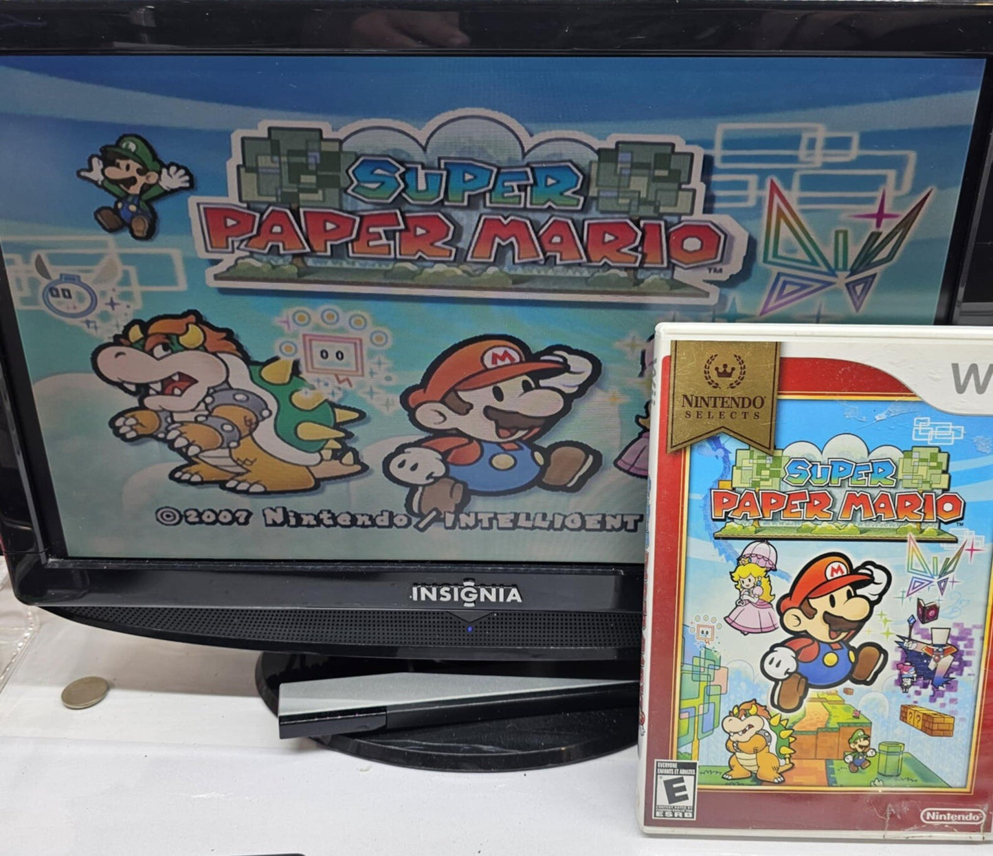 Super Paper Mario (Nintendo Wii, 2007) Game Case Manual Inserts - Tested