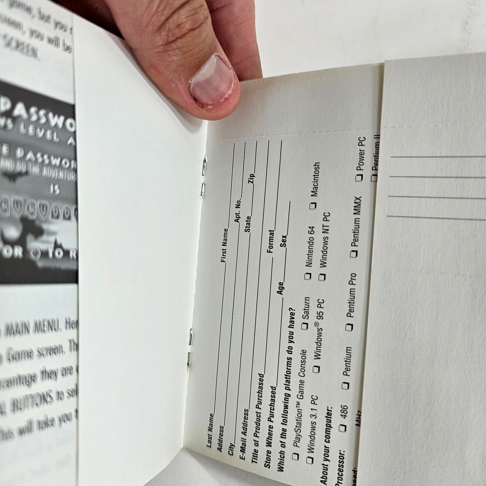 Croc: Legend of the Gobbos (PlayStation 1, 1998) Game Case Manual Registration