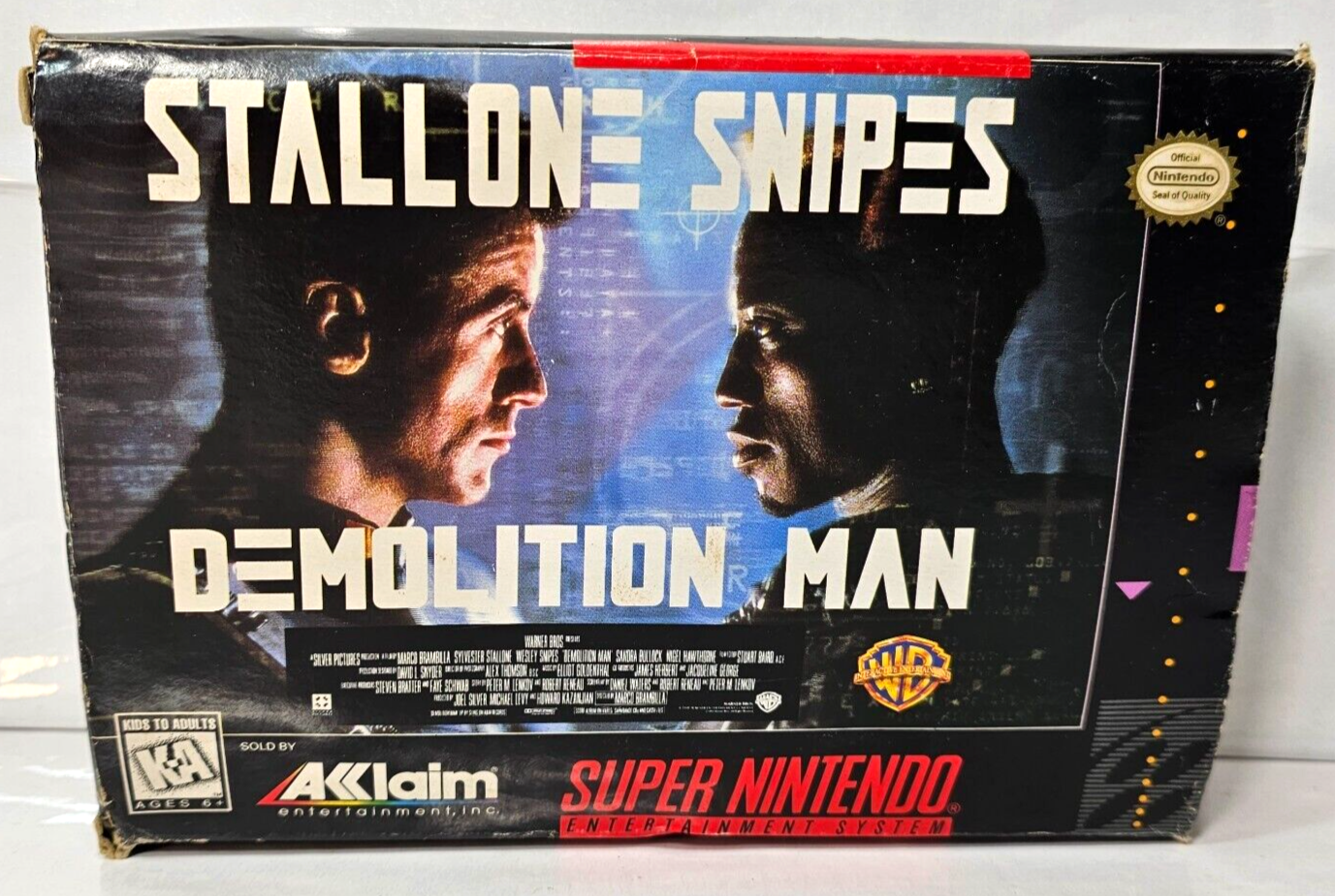 Demolition Man (Nintendo SNES, 1995) Game Box Manual Inserts Poster Registration