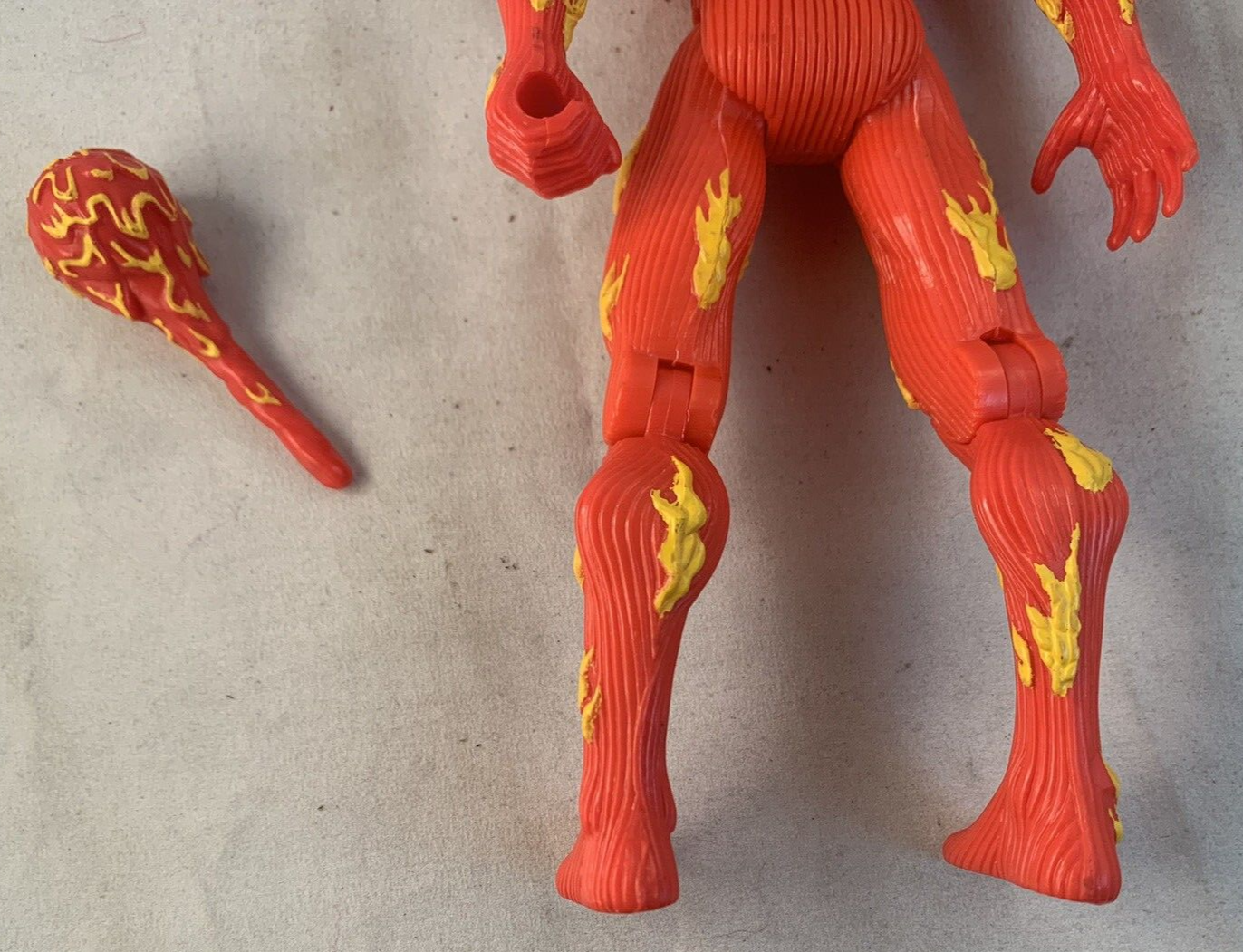 ToyBiz 1994 Marvel Deluxe 10” Action Figure Fantastic Four Human Torch + Torch