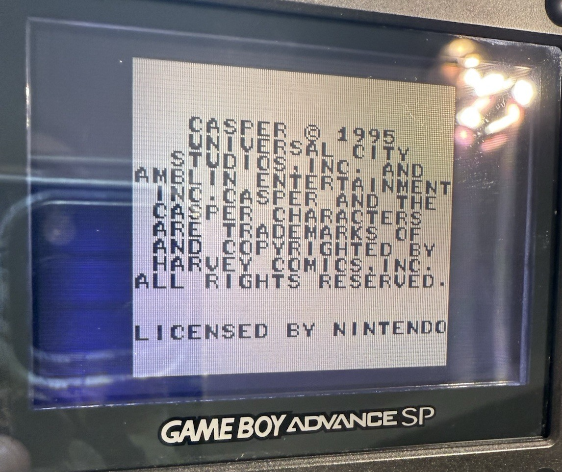 Casper (Nintendo GameBoy, 1995) Game Cartridge - Tested