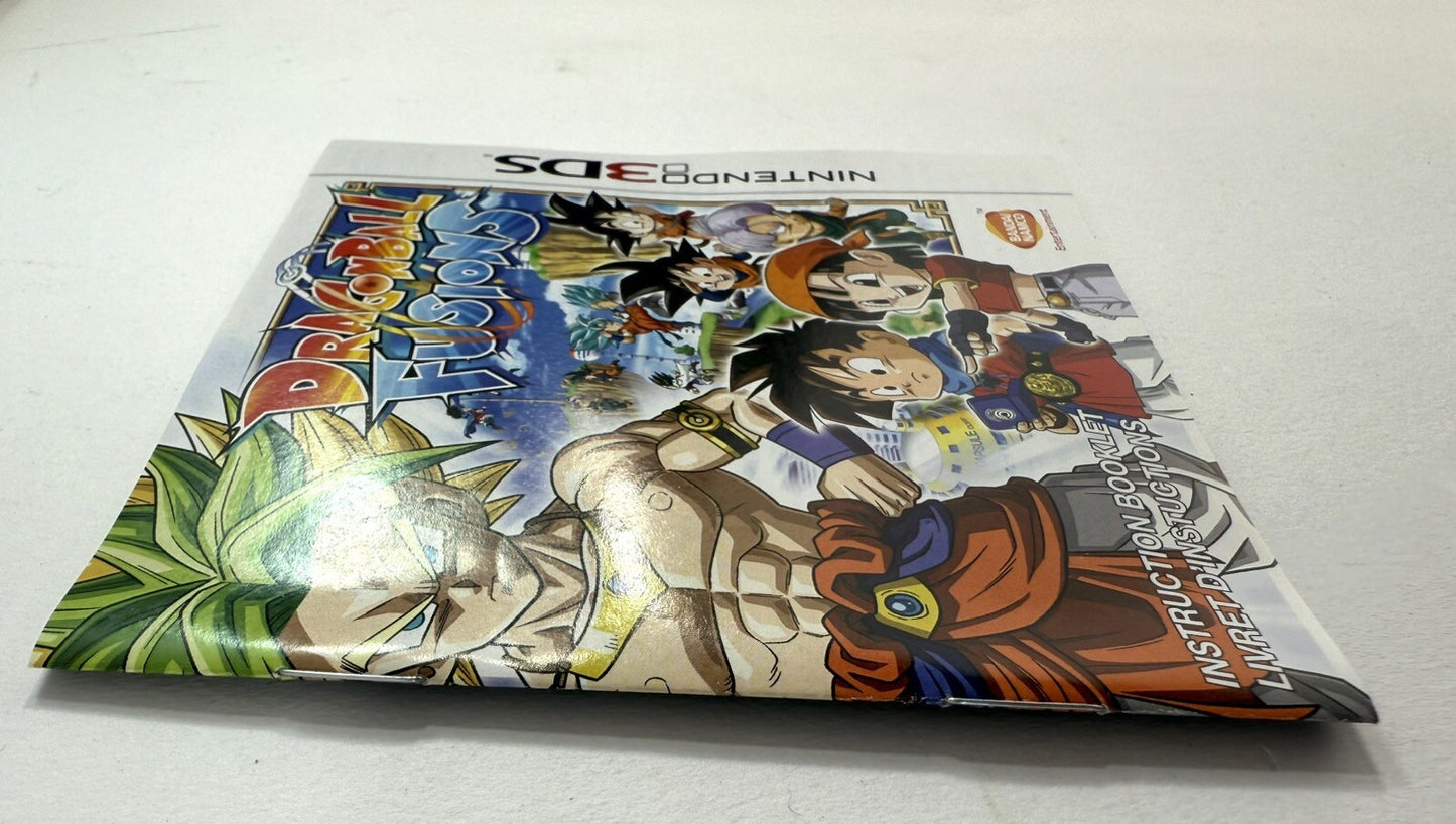 Dragon Ball Fusions (Nintendo 3DS) Original Case Inserts & Manual - No Game