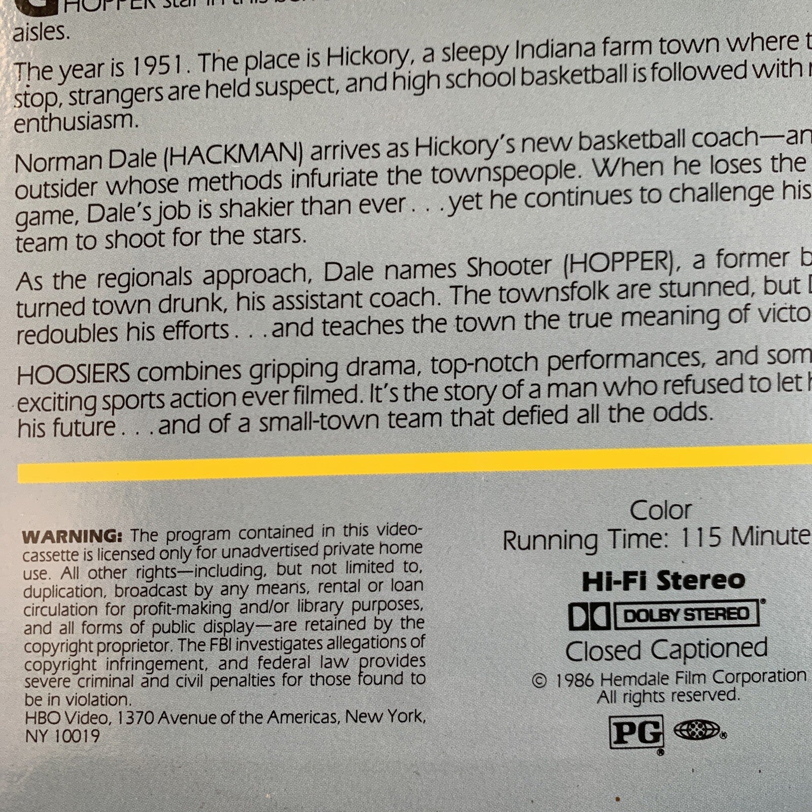 Hoosiers (Laserdisc)