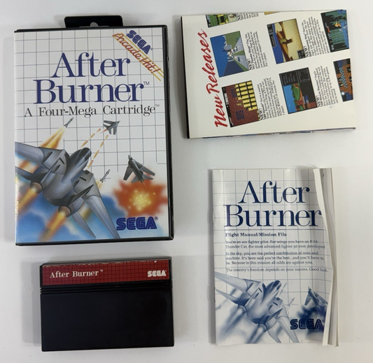 After Burner (Sega Master System, 1988) Game Case Manual Poster - Tested