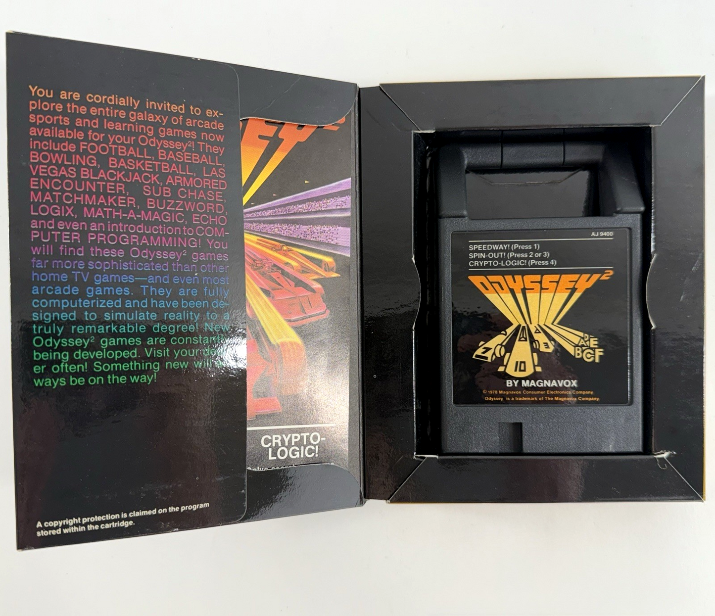 Speedway! Spin-out! Crypto-logic! (Magnavox Odyssey 2, 1978) Game Box Manual